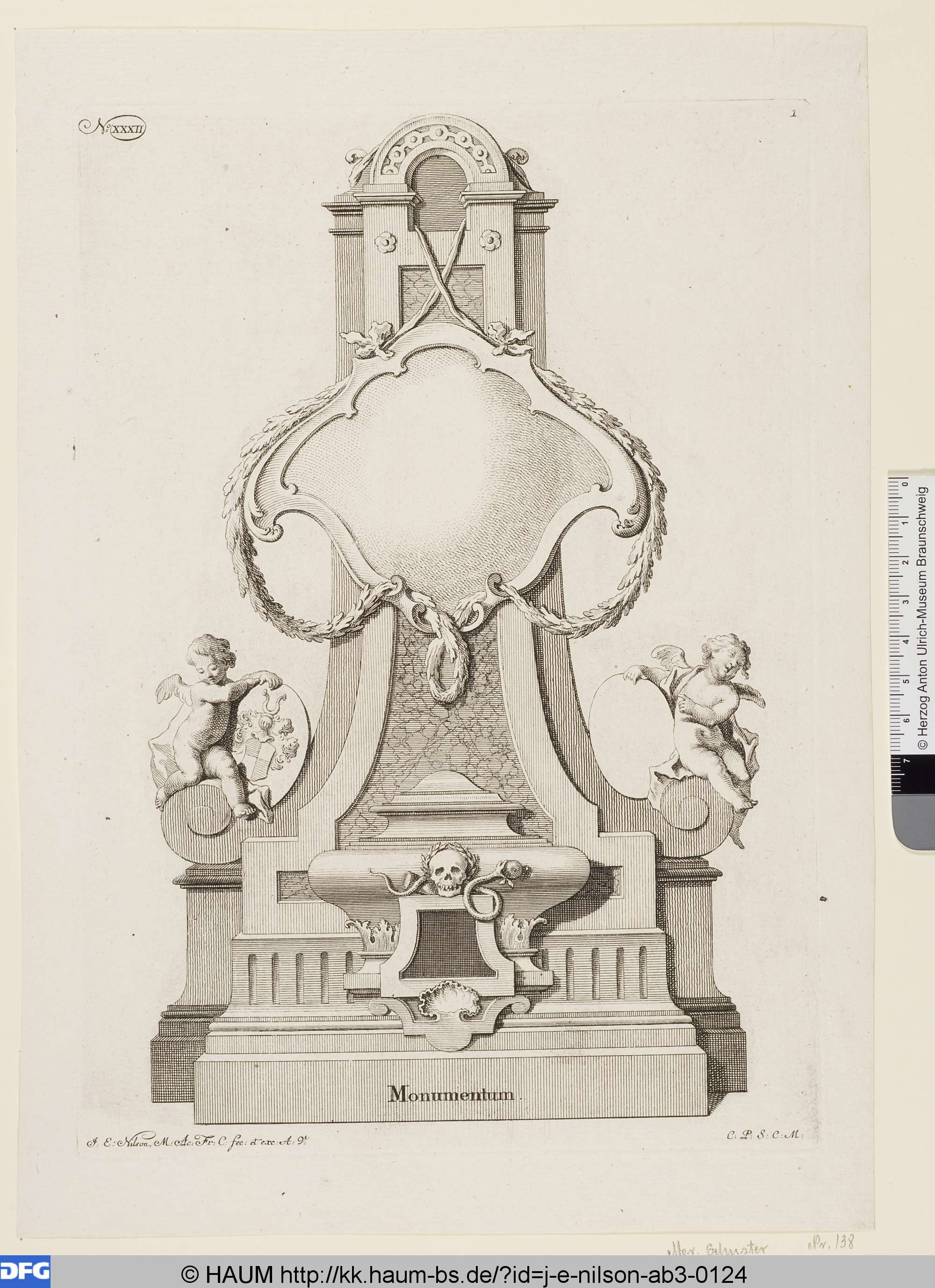 Monumentum, Johannes Esaias Nilson, 1768