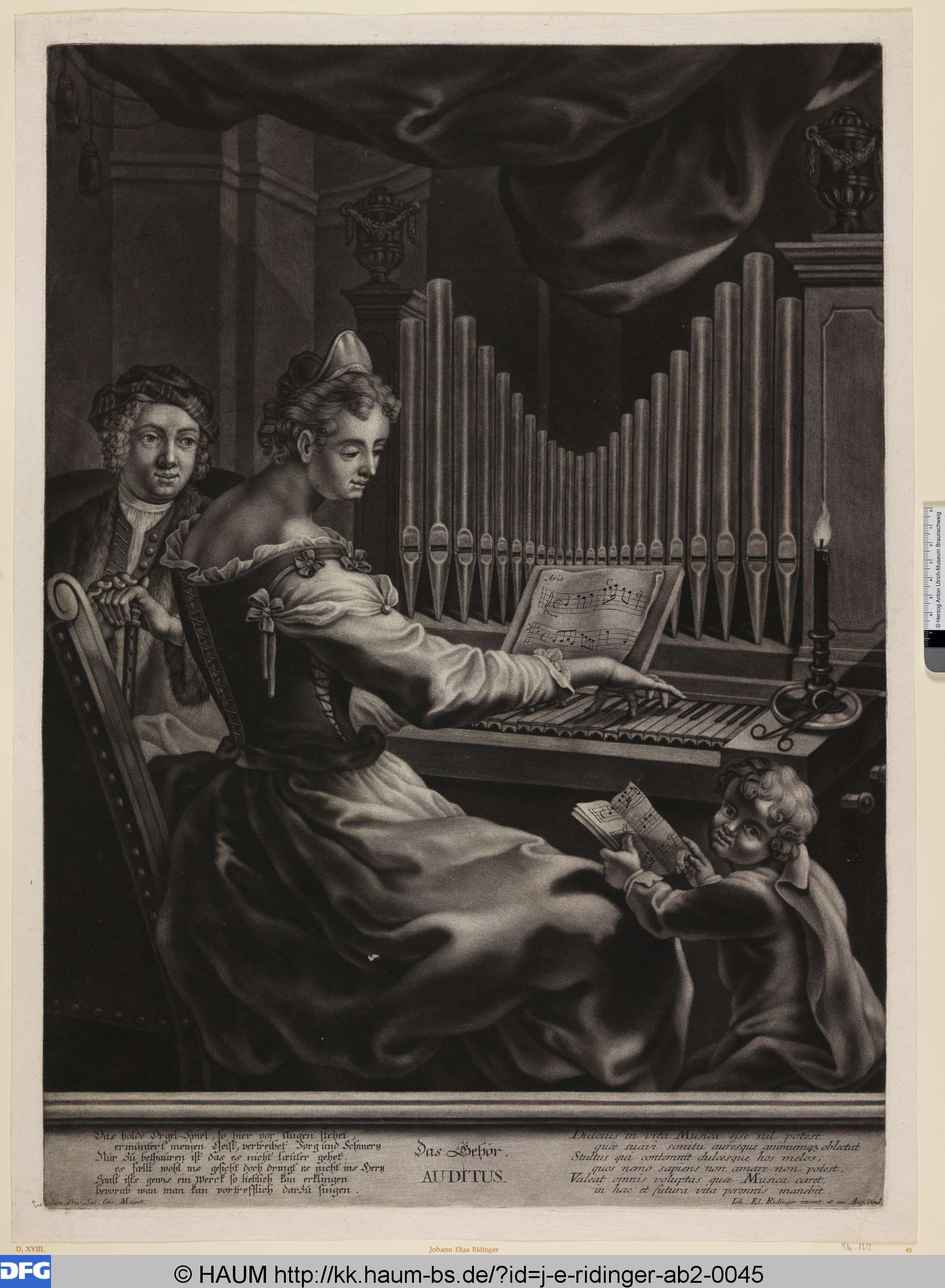 Das Gehör, Johann Elias Ridinger, 1718–1767