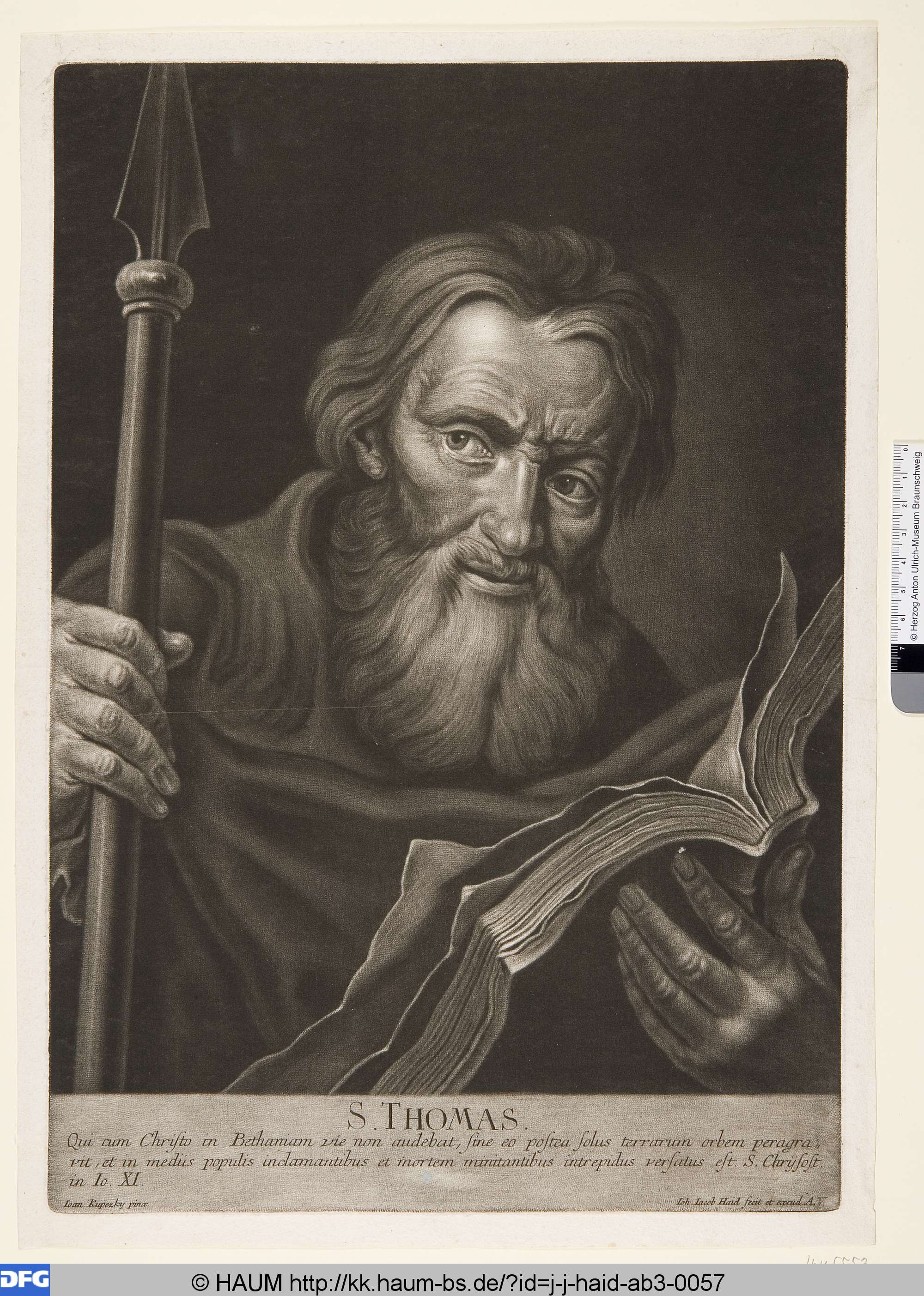 St. Thomas, Jan Kupecký, 1725–1767