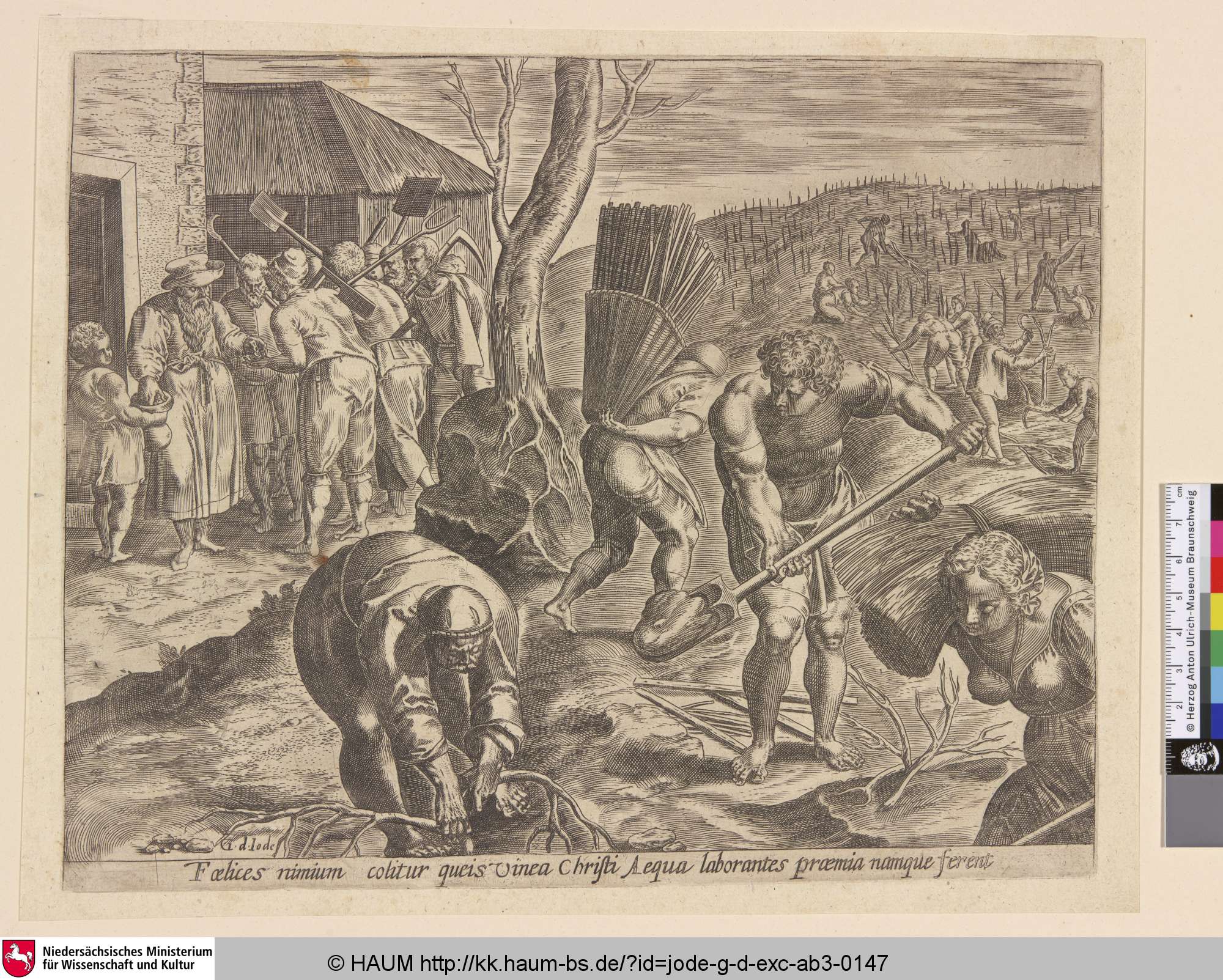 [Das Gleichnis der Arbeiter im Weinberg; The Parable of the Workers in the Vineyard], Gérard de Jode, 1550–1585