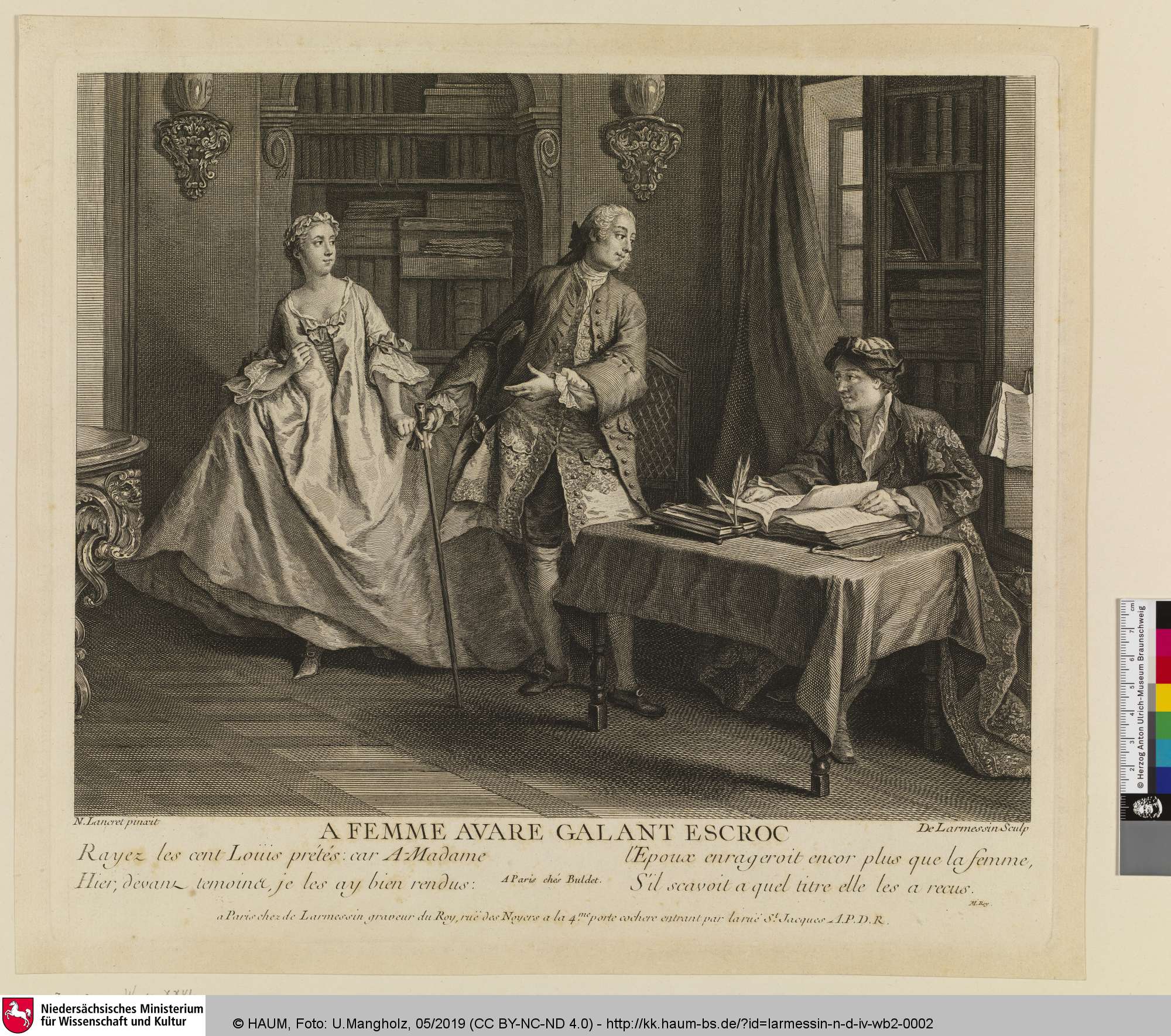 A FEMME AVARE GALANT ESCROC, Nicolas Lancret, 1744–1797