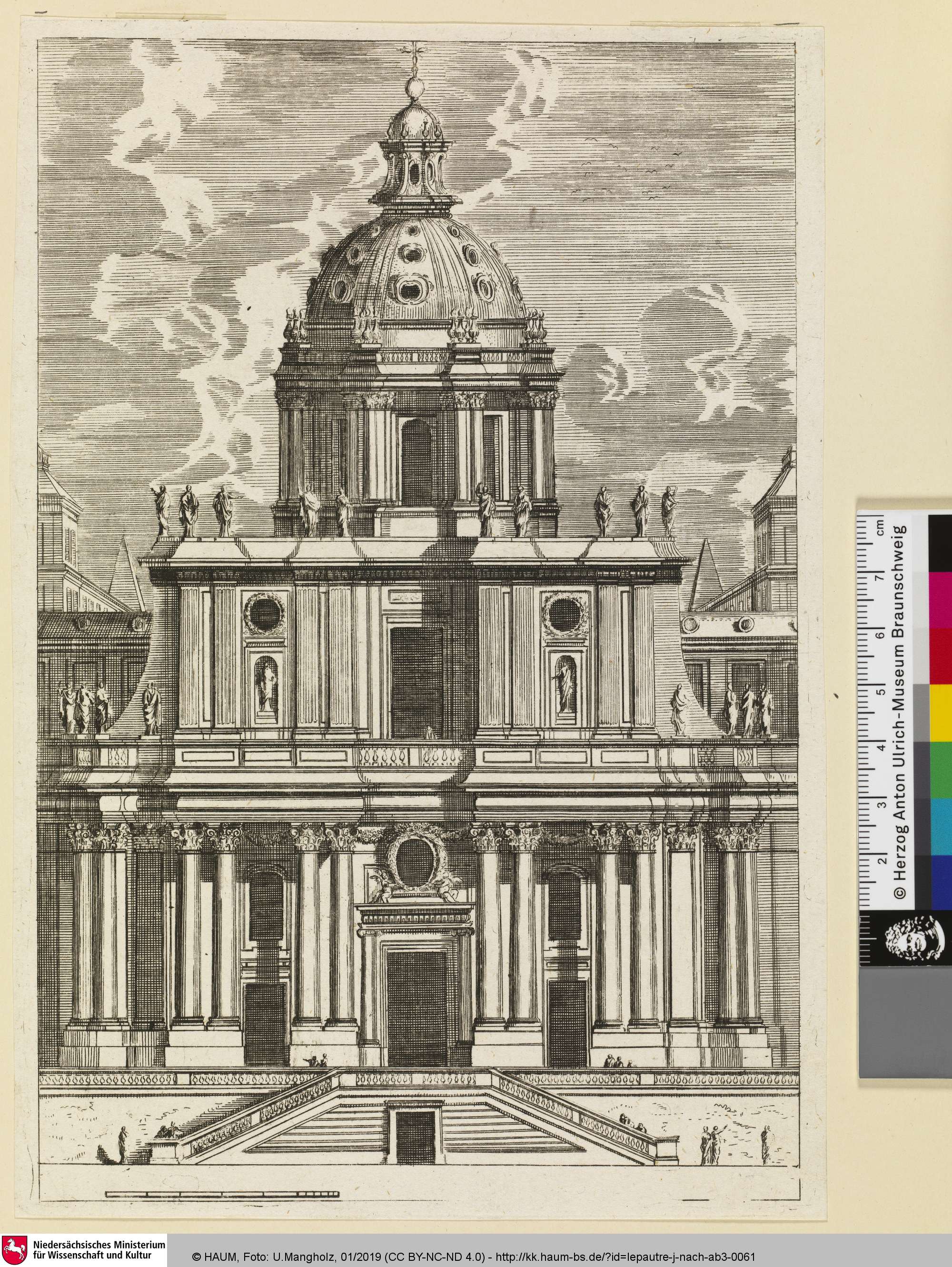 [Fassadenentwurf einer Kirche], Jean Le Pautre, 1650–1700