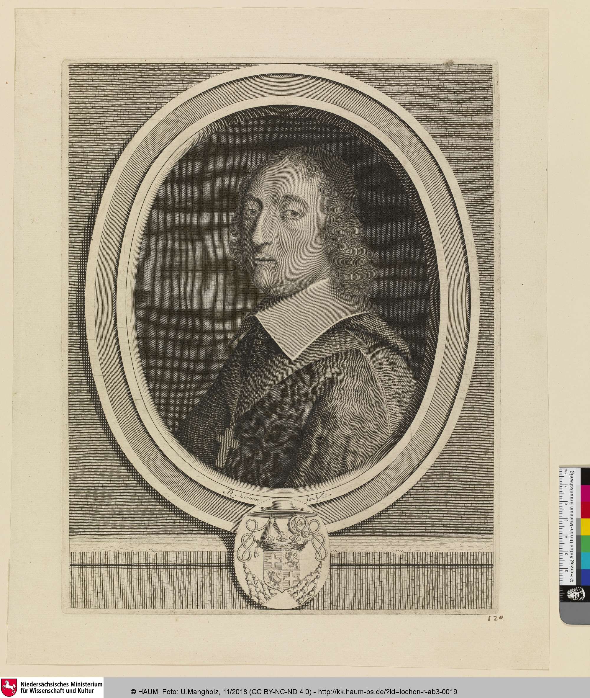 [Portrait eines unbekannten Geistlichen im Dreiviertelprofil], René Lochon, 1656–1675