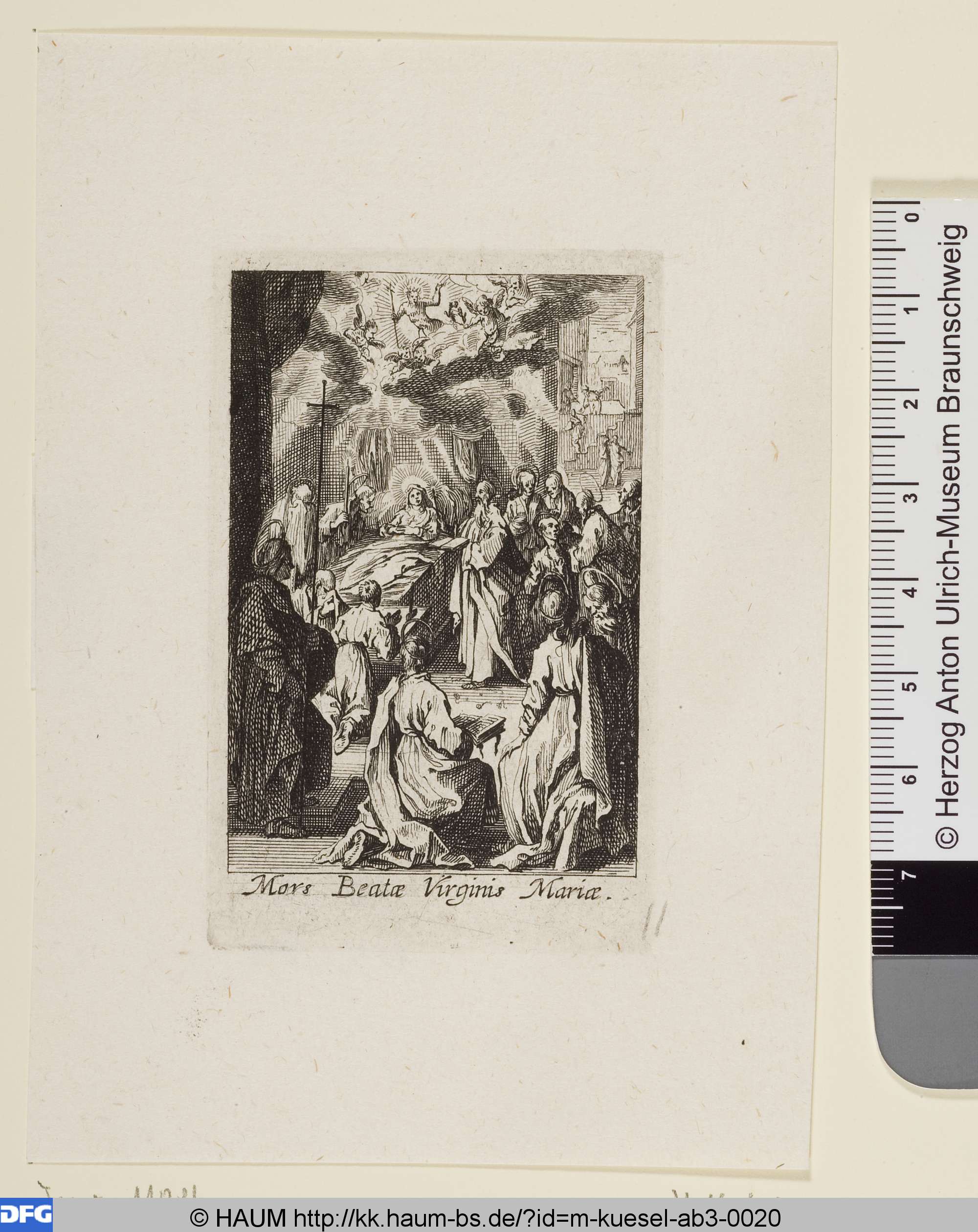 Marientod, Melchior Küsel, 1646–1683