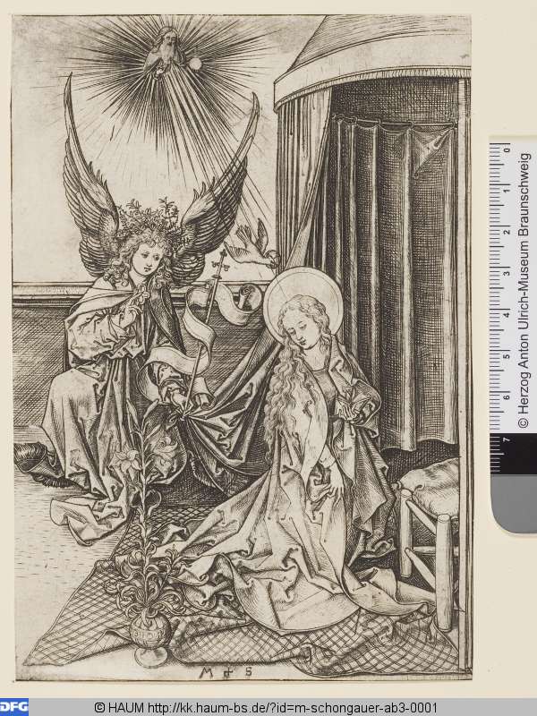 Die Verkündigung Mariae, Martin Schongauer, 1470–1491