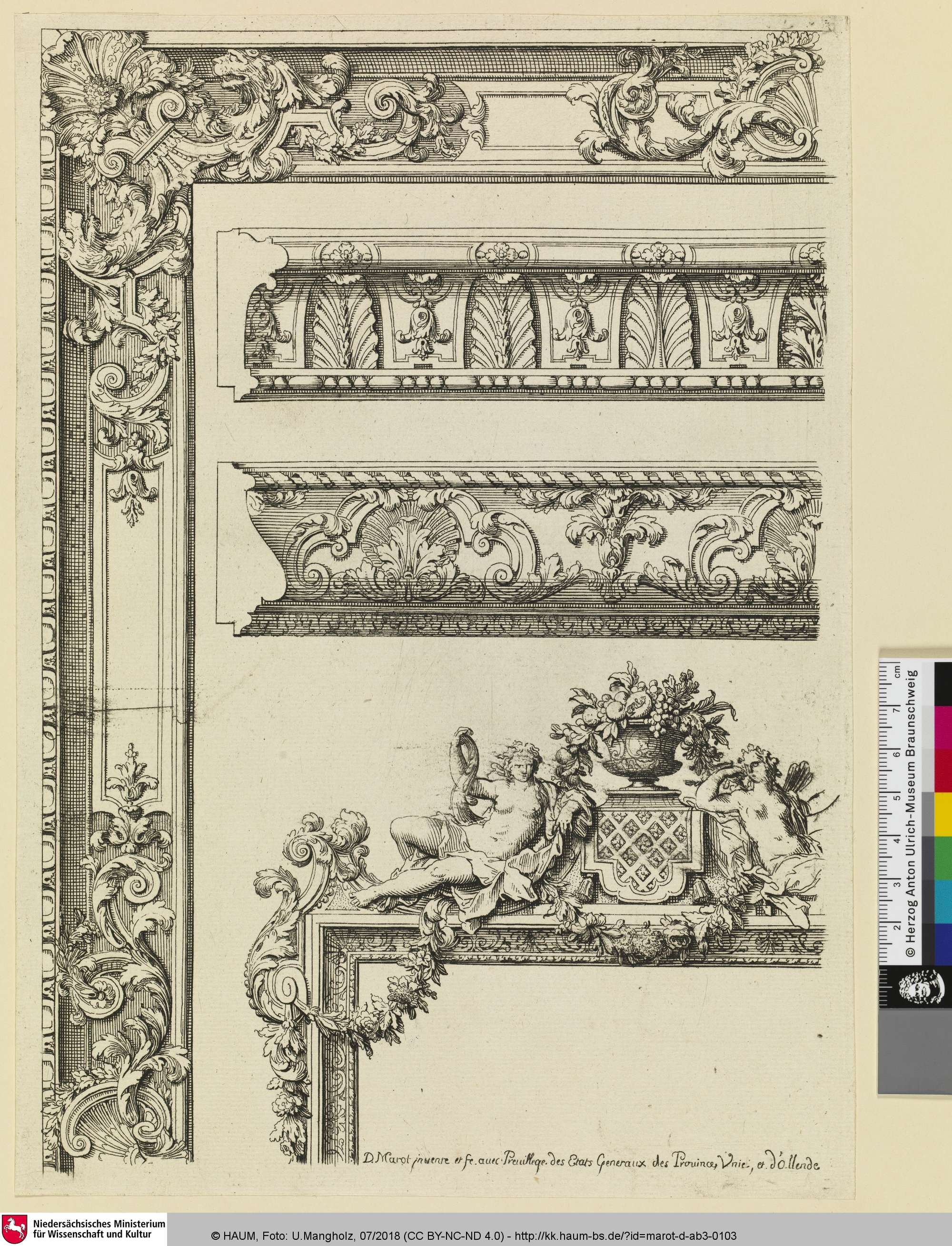 [Nouveaux Livre d'Ornements, Pour Lutillitée des Sculpteurs, et Orfevres; Entwürfe von Zierrahmen für Spiegel und andere Zierleisten], Daniel Marot, 1700–1752