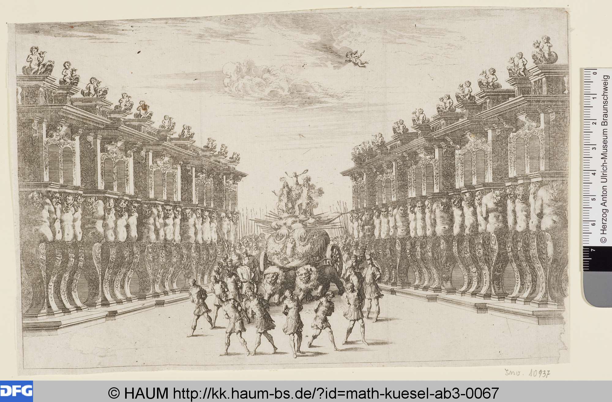 Il pomo d'oro, 19. Bild: Triumph des Mars und der Venus, Lodovico Ottavio Burnacini, 1667
