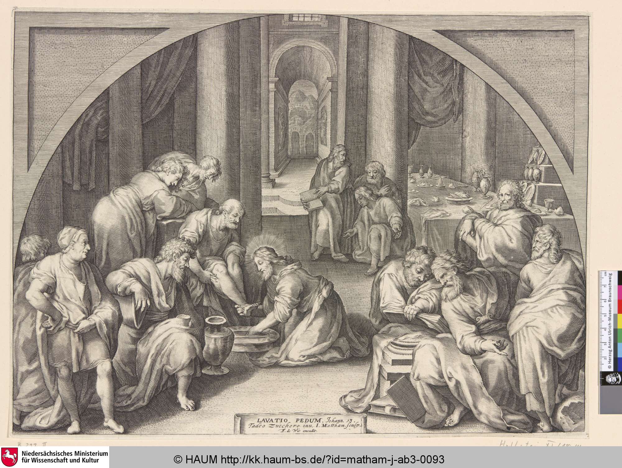 [Die Fußwaschung; Christ washing the feet of the apostels, John 13:6-11], Taddeo Zuccari, 1616