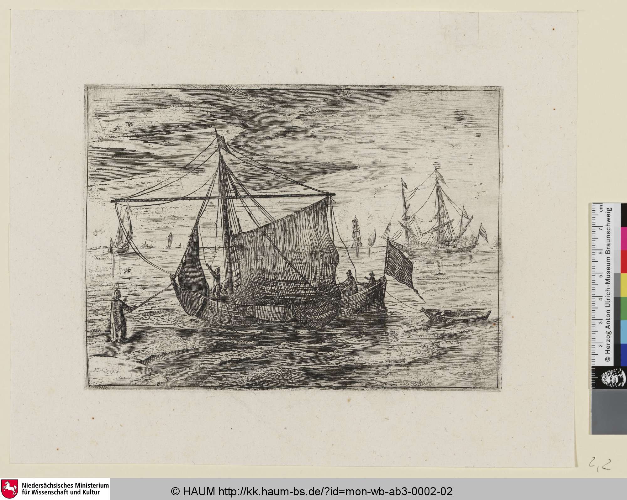 [Seestück mit Christus, der über das Wasser schreitet; Sea-Piece with Christ Walking on the Sea], Monogrammist AB, 1645–1655