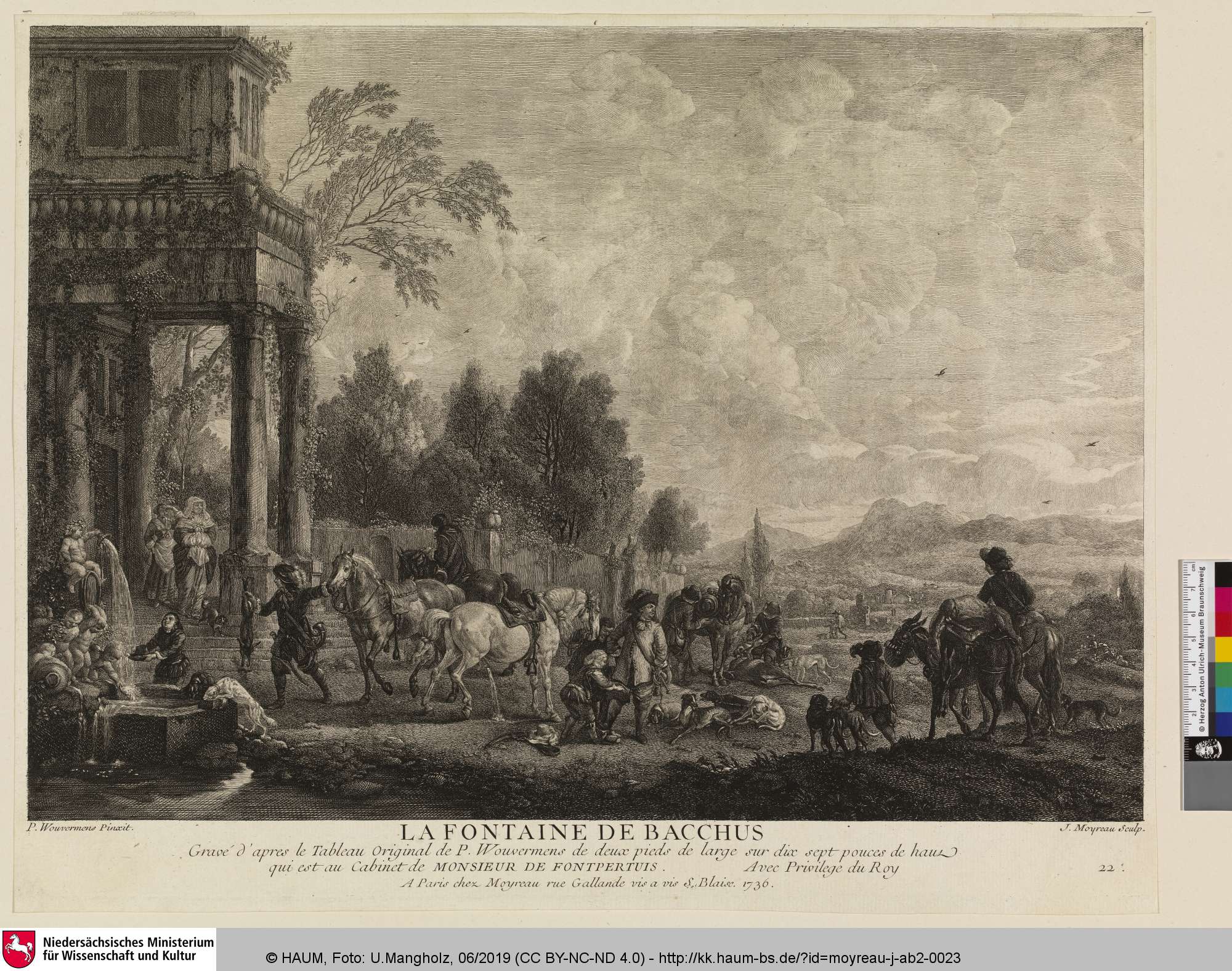 La Fontaine de Bacchus, Jean Moyreau, 1736