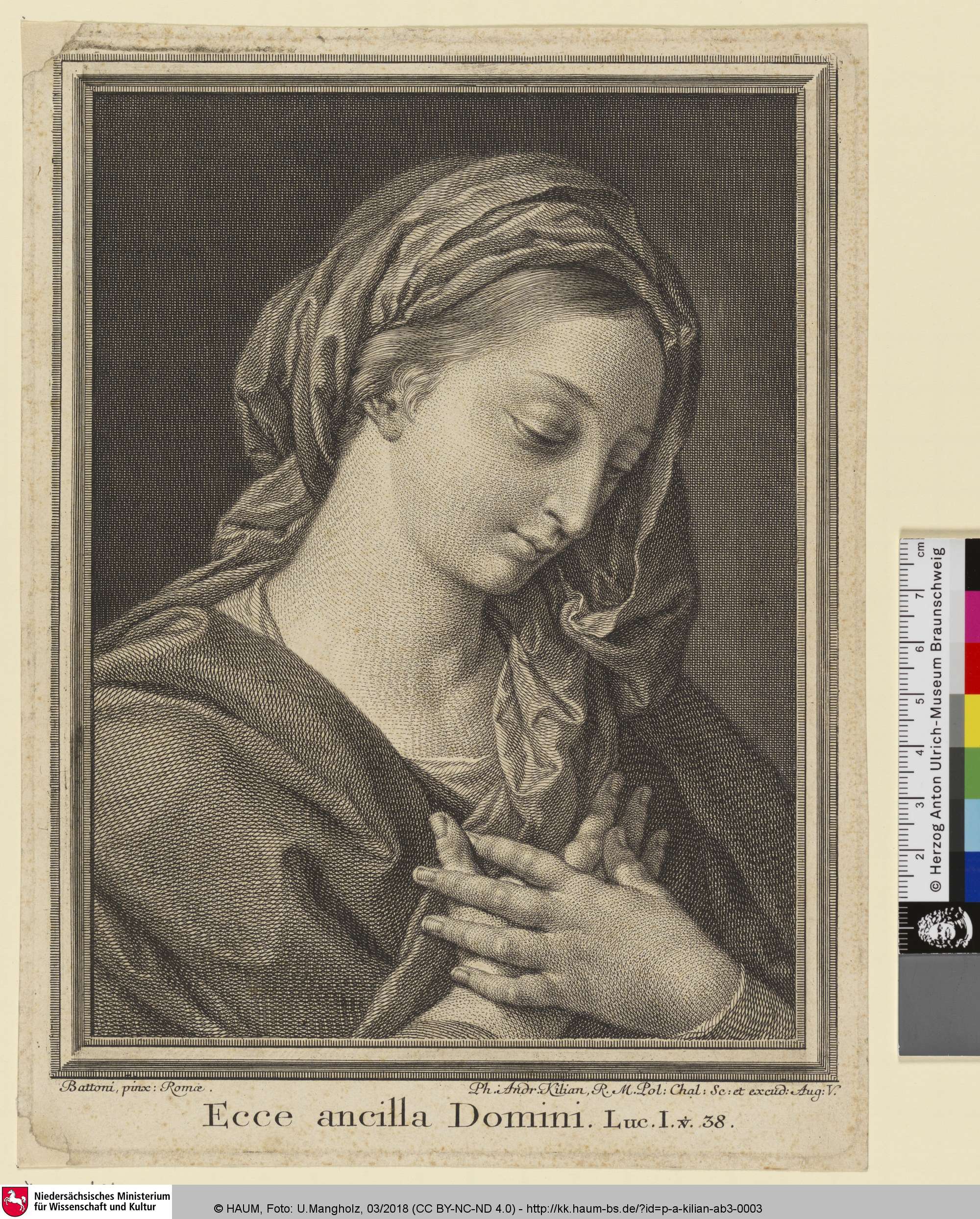 Ecce ancilla Domini, Pompeo Batoni, 1734–1759