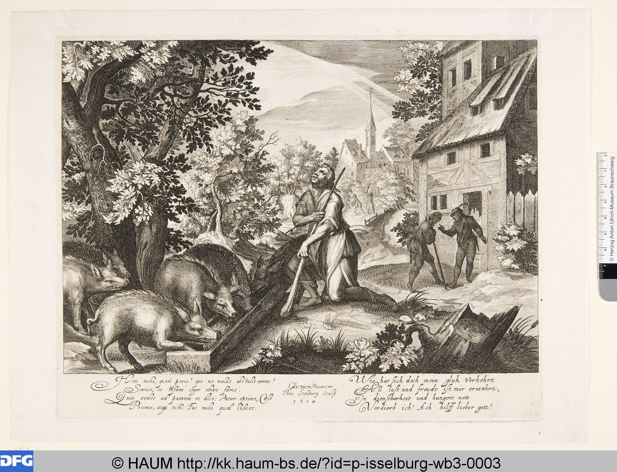 Der verlorene Sohn hütet die Schweine, Balthasar Caimox, 1614