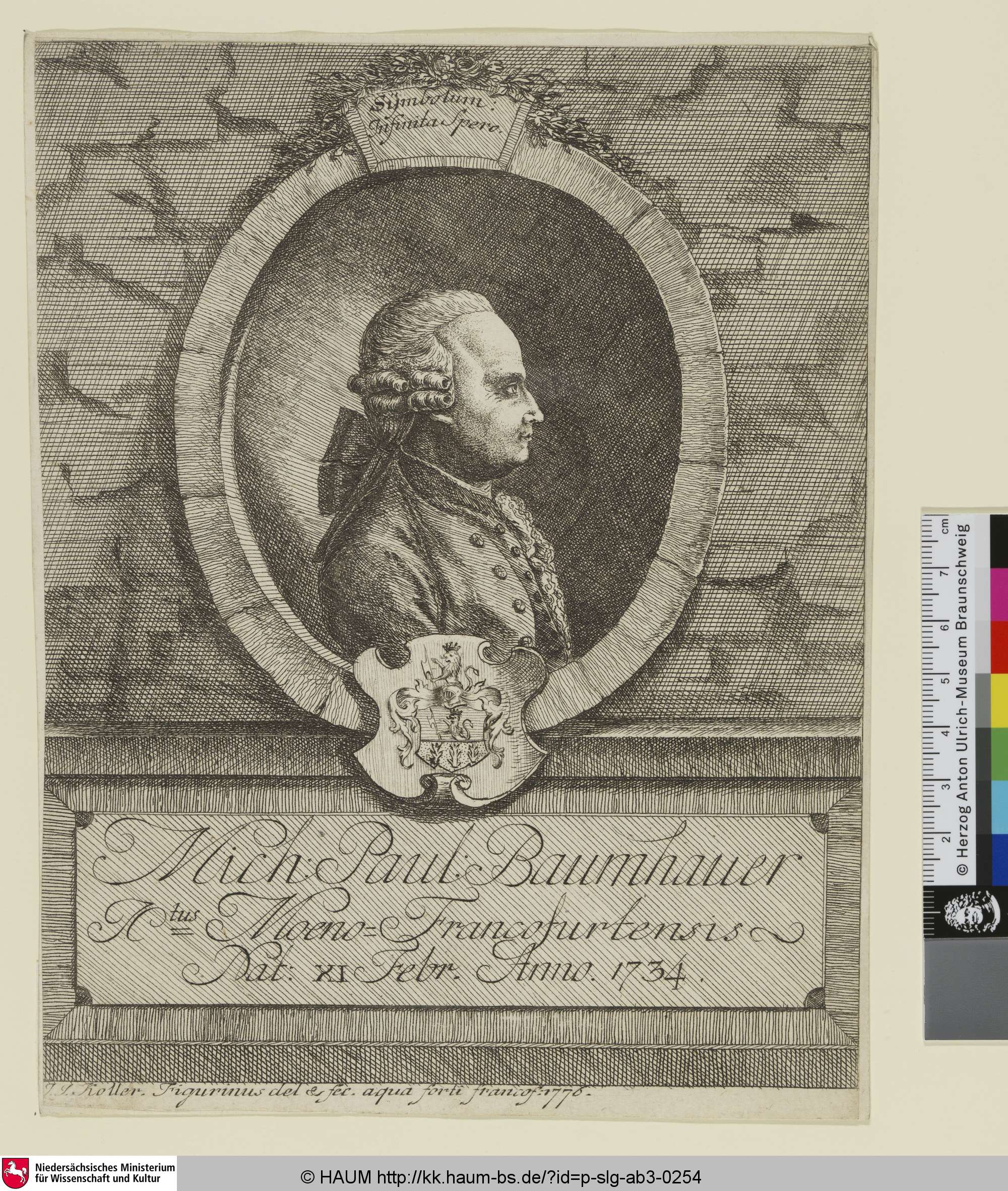 [Michael Paul Baumhauer], Johann Jakob Koller, 1776