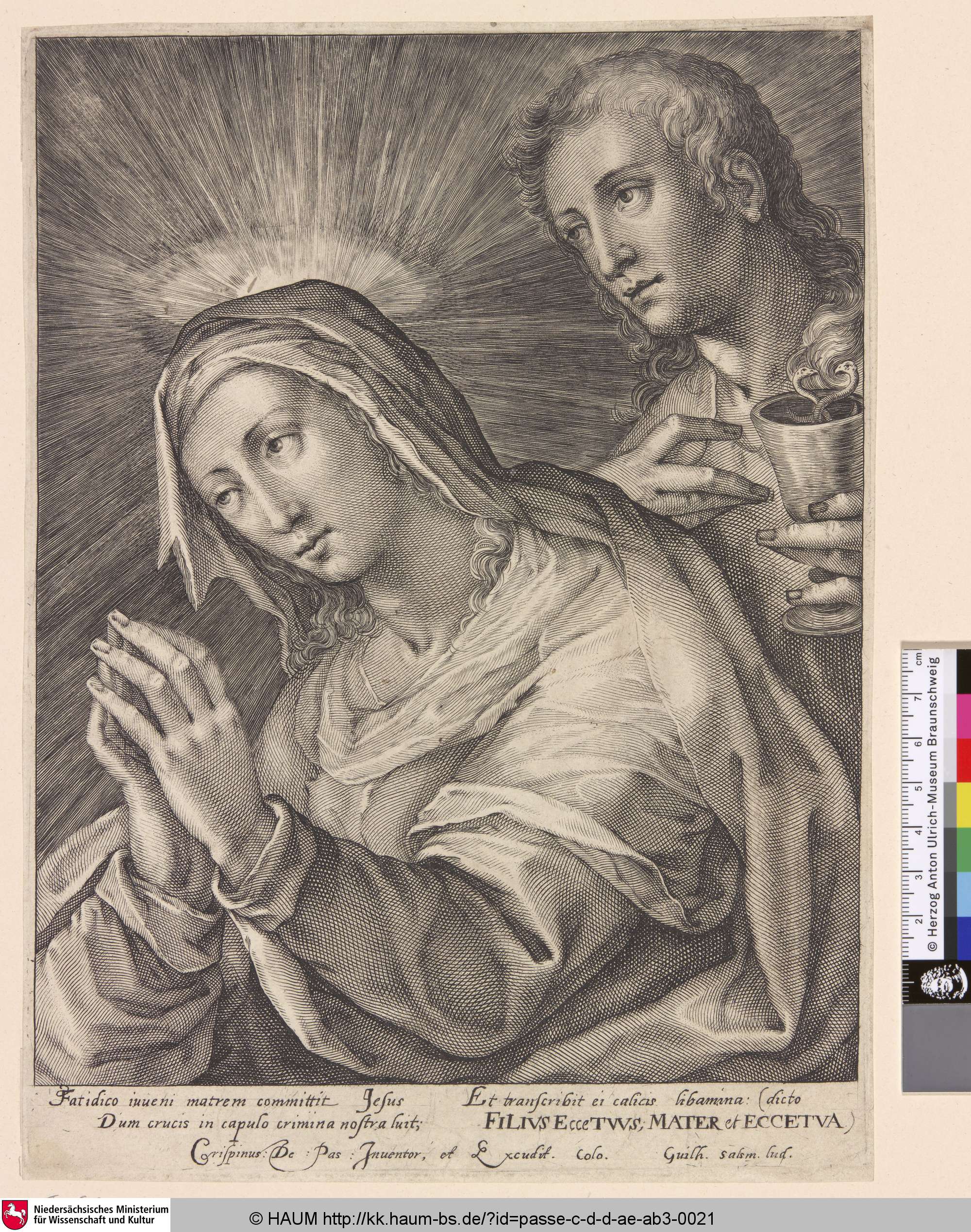 [Die Jungfrau Maria im Gebet; The virgin turned to the left, praying; La vierge en prière], Crispijn van de Passe, 1584–1637