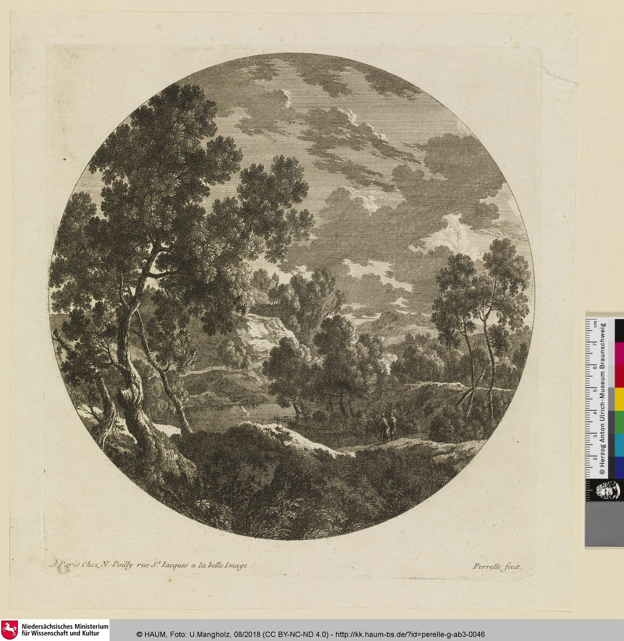 [Landschaft mit zwei Wanderern], Gabriel Perelle, 1623–1677