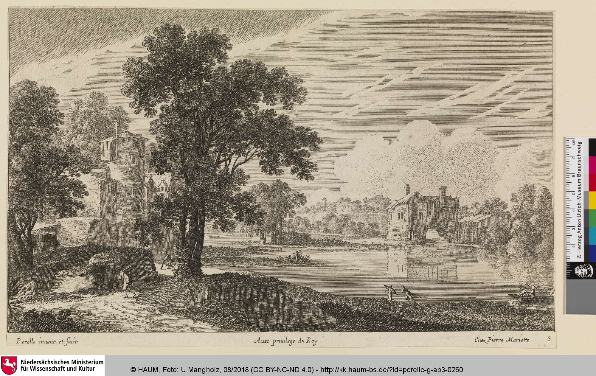 [Flusslandschaft mit einigen Fischern], Gabriel Perelle, 1654–1677