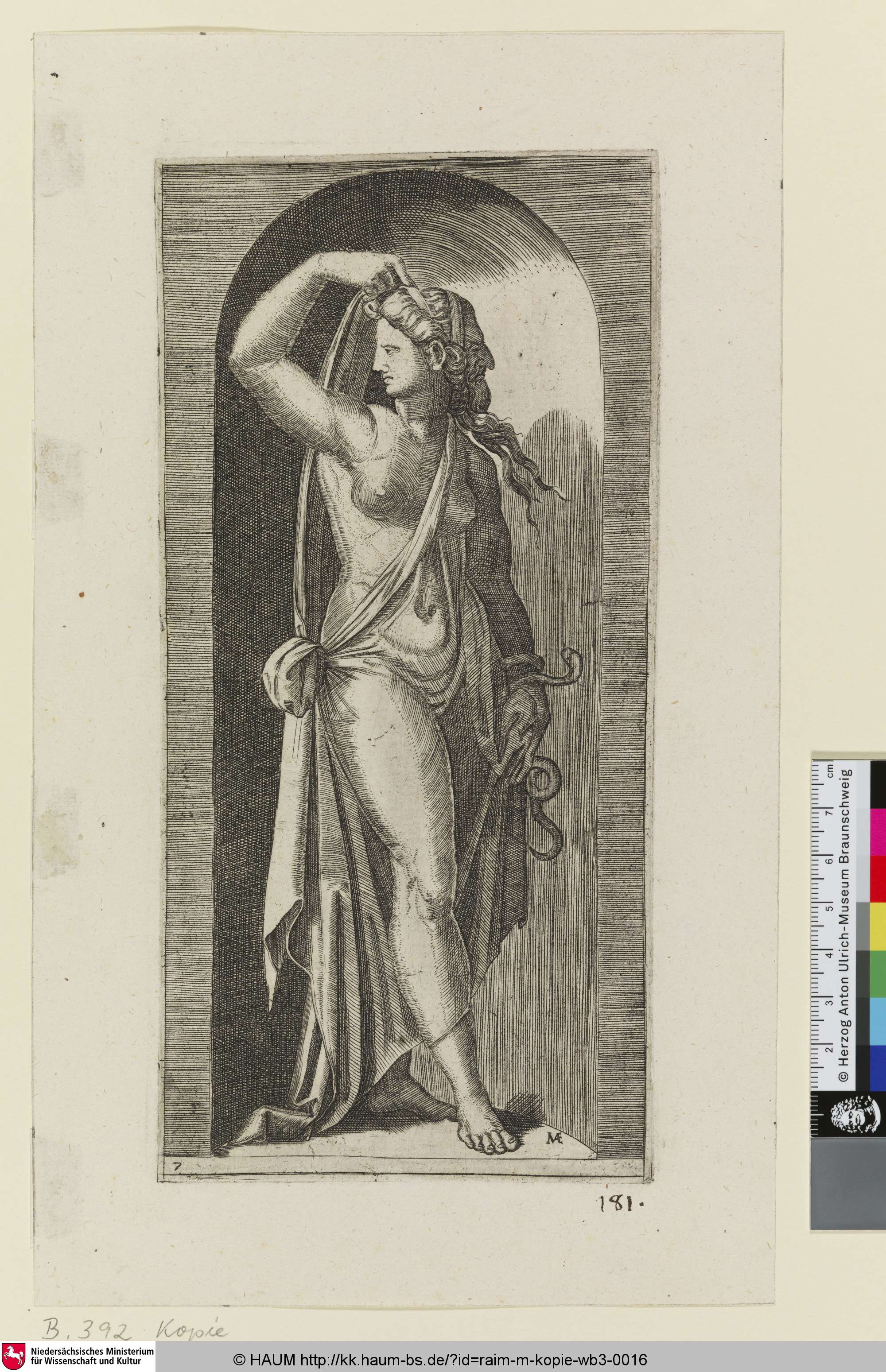 [La Prudence; Prudence; Prudentia], Marcantonio Raimondi, 1515–1600