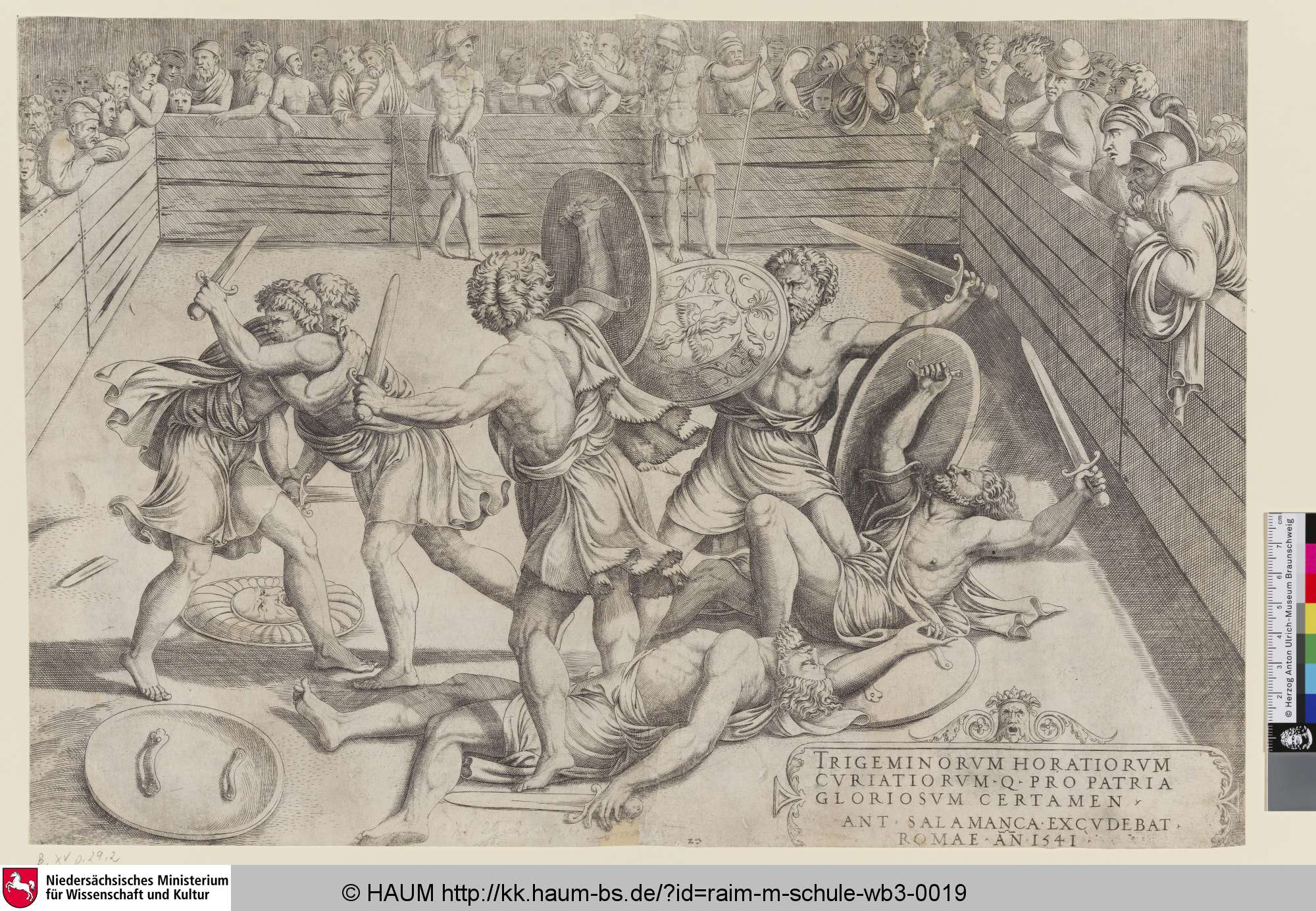 [Les Horaces et les Curiaces; The Horath and the Curiath; Der Kampf der Horatier gegen die Curiatier], Antonio Salamanca, 1541
