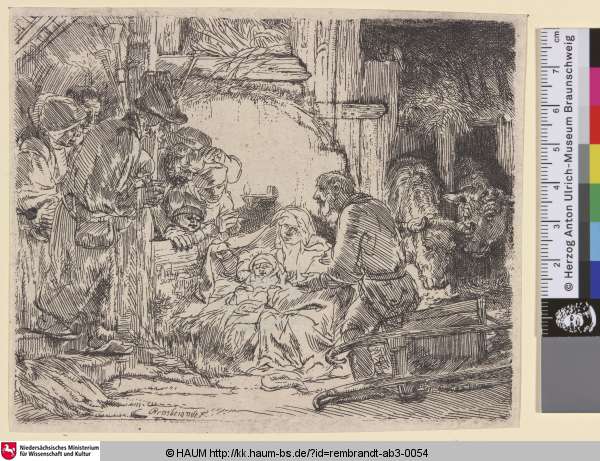 [Die Anbetung der Hirten mit der Lampe; The Adoration of the Shepherds with the Lamp; La Nativité], Rembrandt, 1654