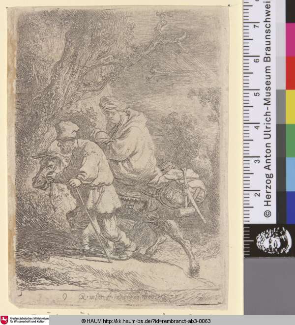 [Die Flucht nach Ägypten; The Flight into Egypt. Small; Fuite en Egypte], Rembrandt, 1633