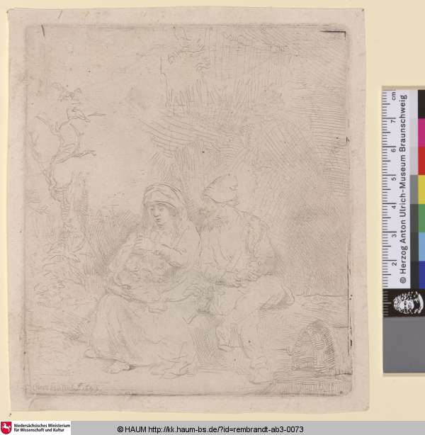 [Skizze mit der Ruhe auf der Flucht nach Ägypten; The Rest on the Flight into Egypt. Lightly Etched; Repos en Egypte], Rembrandt, 1645