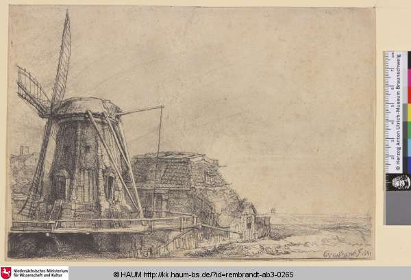 [Die Windmühle; The Windmill; Le moulin de Rembrandt], Rembrandt, 1641