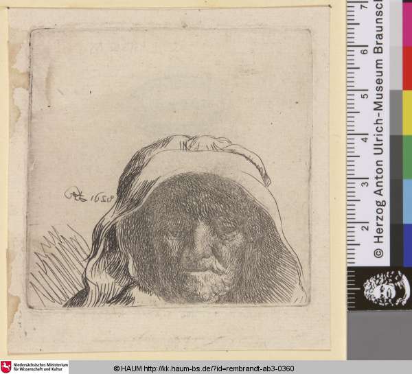 [Kopf der Mutter Rembrandts; The Artist's Mother: Head Only, Full Face; Tête de la mere de Rembrandt], Rembrandt, 1628