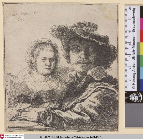 [Selbstbildnis mit Saskia; Self-Portrait with Saskia; Portrait de Rembrandt et sa femme], Rembrandt, 1636