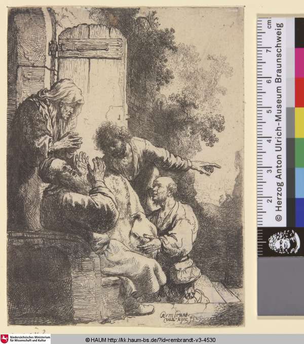 [Jakob betrauert den Tod Josefs; Joseph's Coat Brought to Jacob; Jacob pleurant la mort de son fils Joseph; Gen. 37, 29-34], Rembrandt, 1631–1635