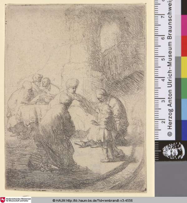 [Jesus unter den Schriftgelehrten; Christ Disputing with the Doctors. Small Plate; Jésus Christ au milieu des Docteurs de la loi], Rembrandt, 1630