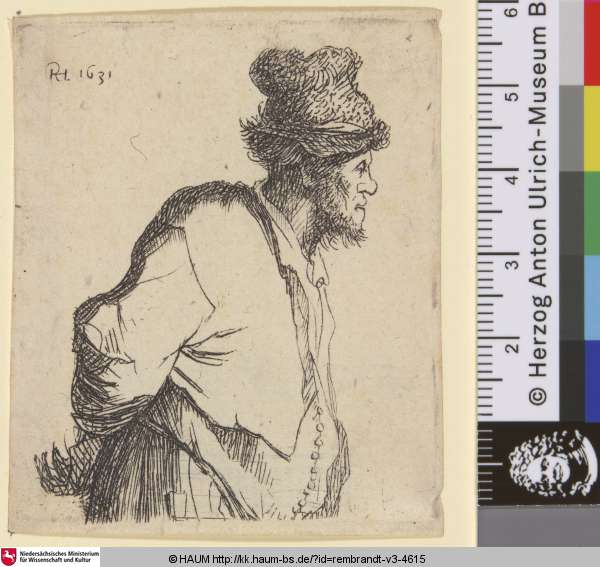 [Ein Bauer mit seinen Händen hinter dem Rücken; Peasant with His Hands behind His Back; Paysan, les mains derrière le dos], Rembrandt, 1629