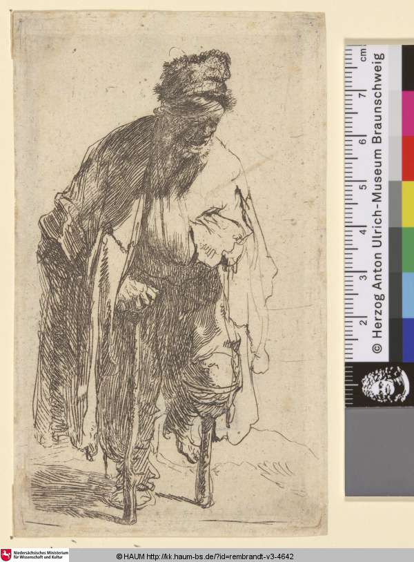 [Bettler mit einem Holzbein; Beggar with a Wooden Leg; Gueux estropié], Rembrandt, 1630