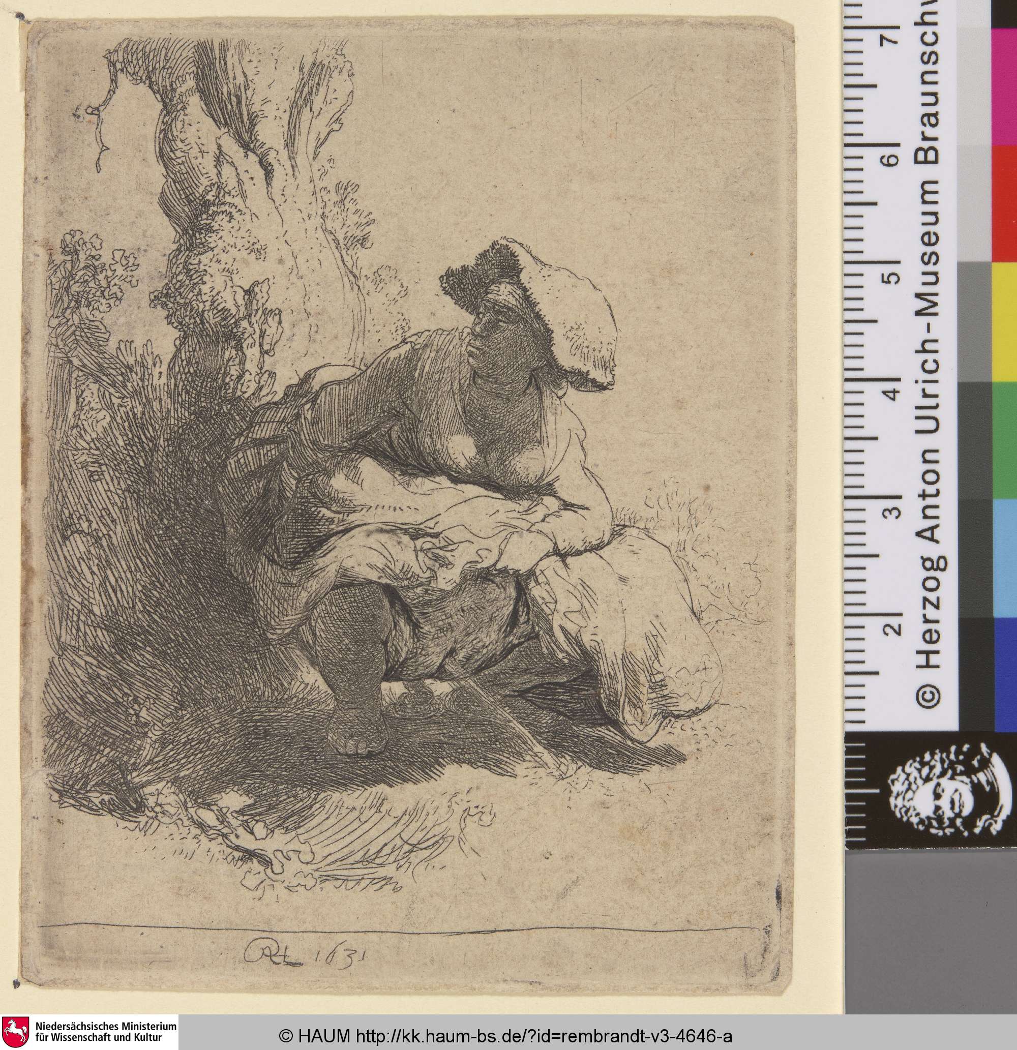 [Eine urinierende Frau; A Woman Making Water; La femme qui pisse], Rembrandt, 1631