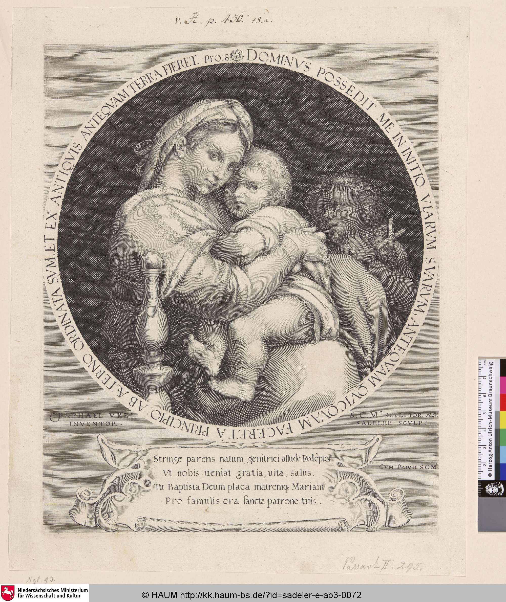 Die Madonna della Seggiola, Ægidius Sadeler, 1590–1629