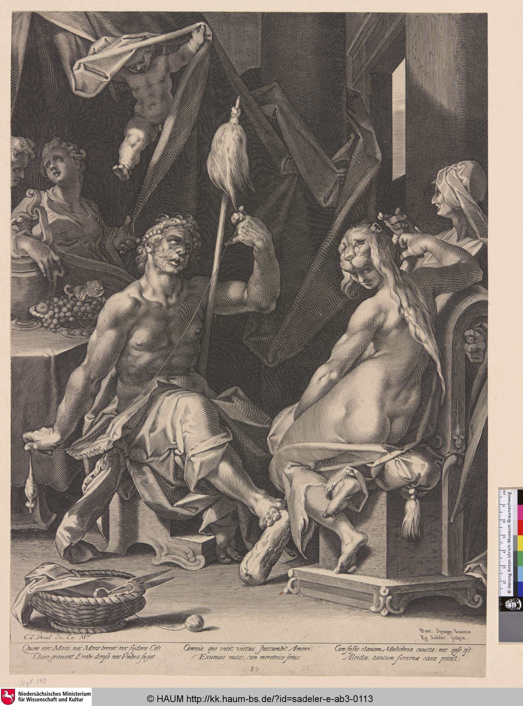 [Herkules spinnt bei der Ophale], Ægidius Sadeler, 1590–1629
