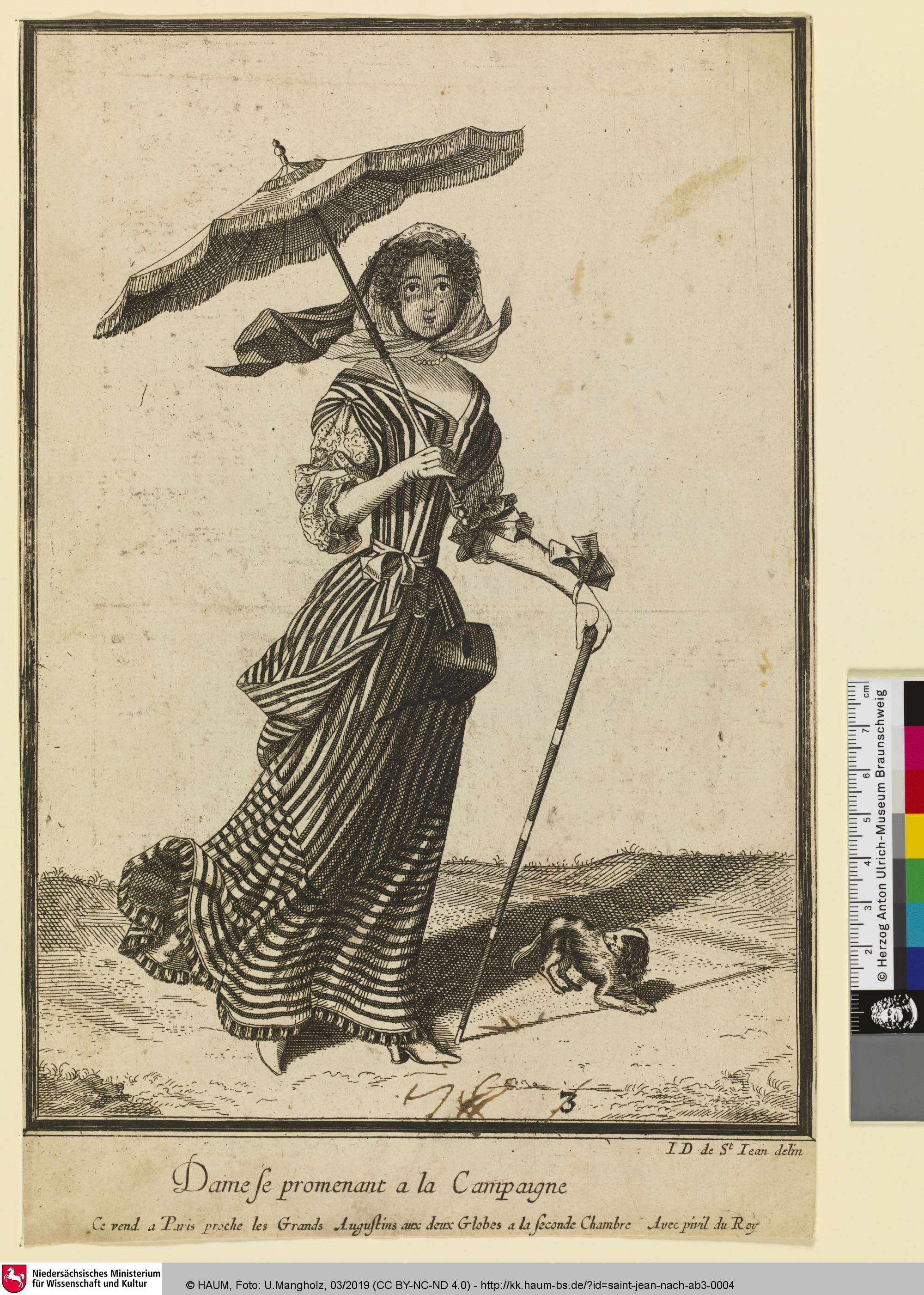 Dame se promenant a la Campagne, Jean Dieu de Saint-Jean, 1675–1695
