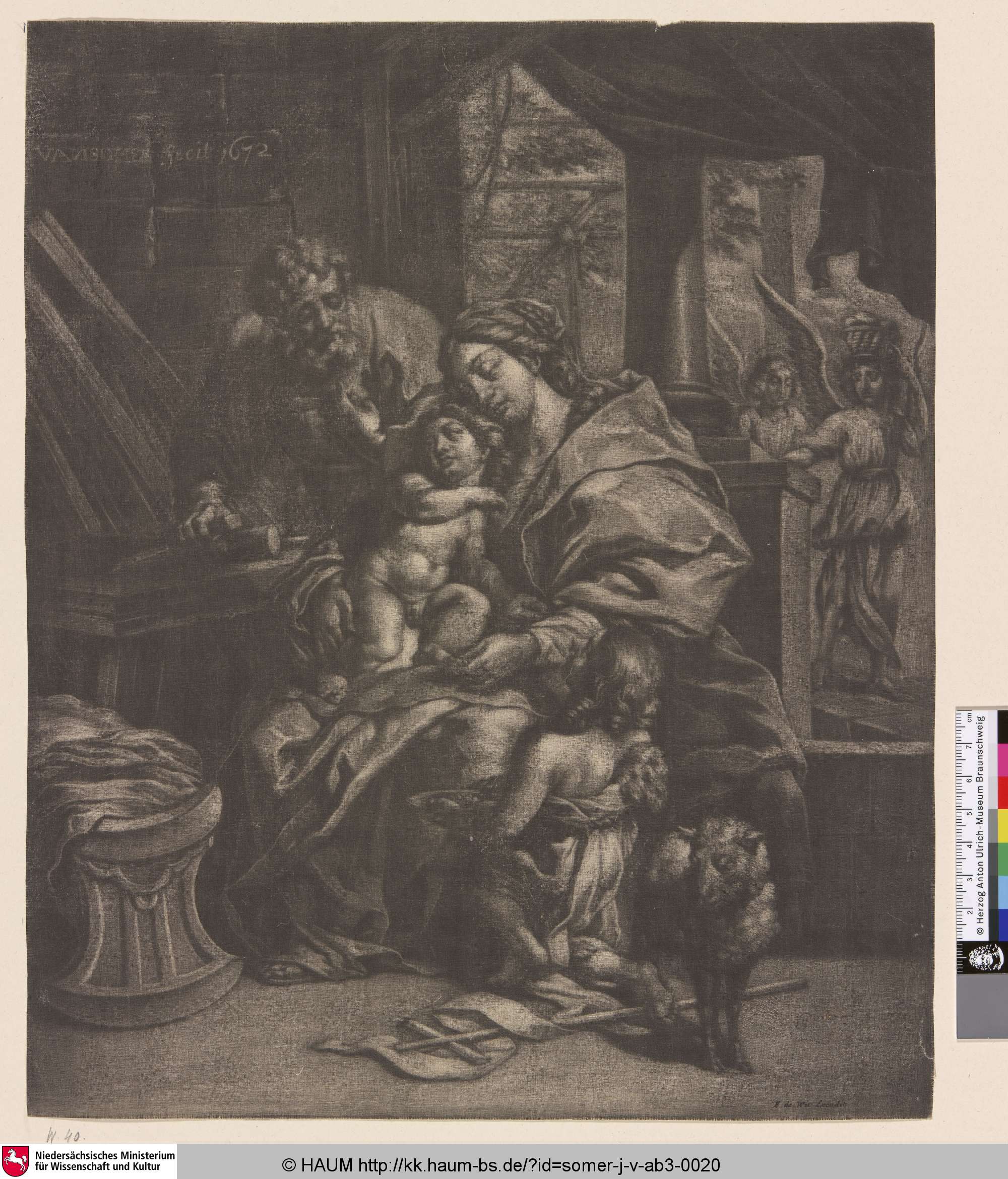 [Die Heilige Familie; The Holy Family with the Infant John th Baptist], Jean Somer, 1672