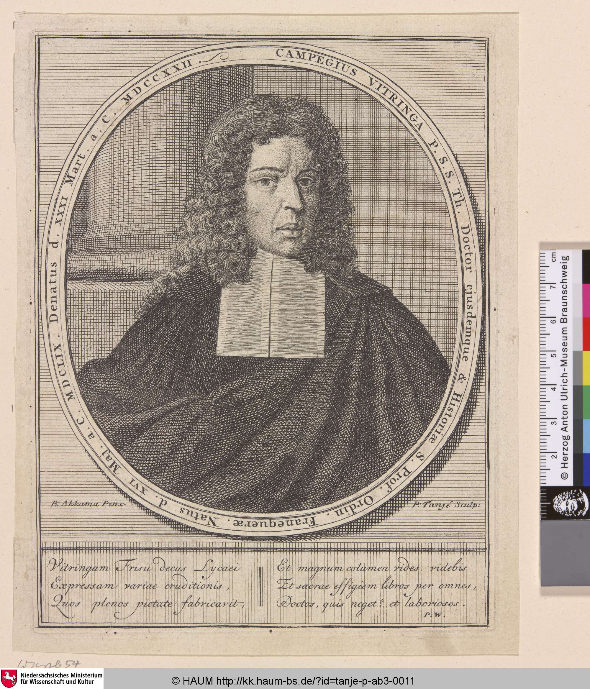 [Campegius Vitringa], B. Akkama, 1726–1761