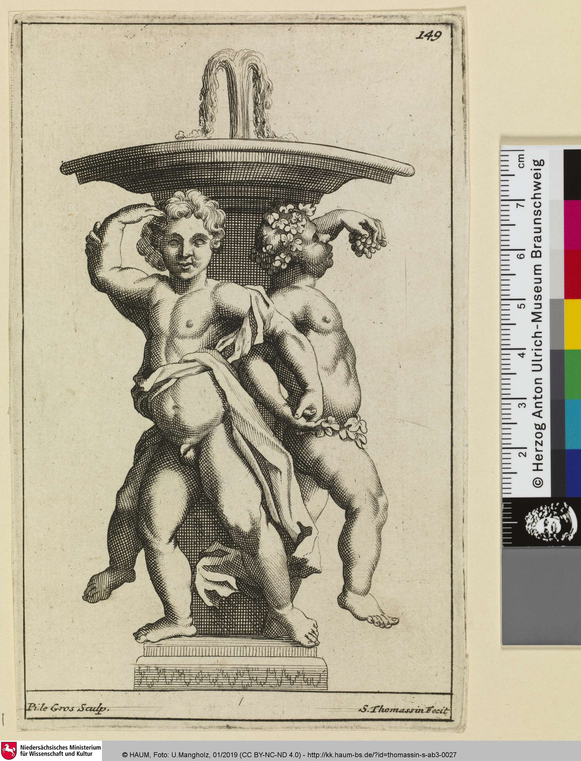 [Brunnen mit zwei Figuren], Simon Thomassin, 1675–1733