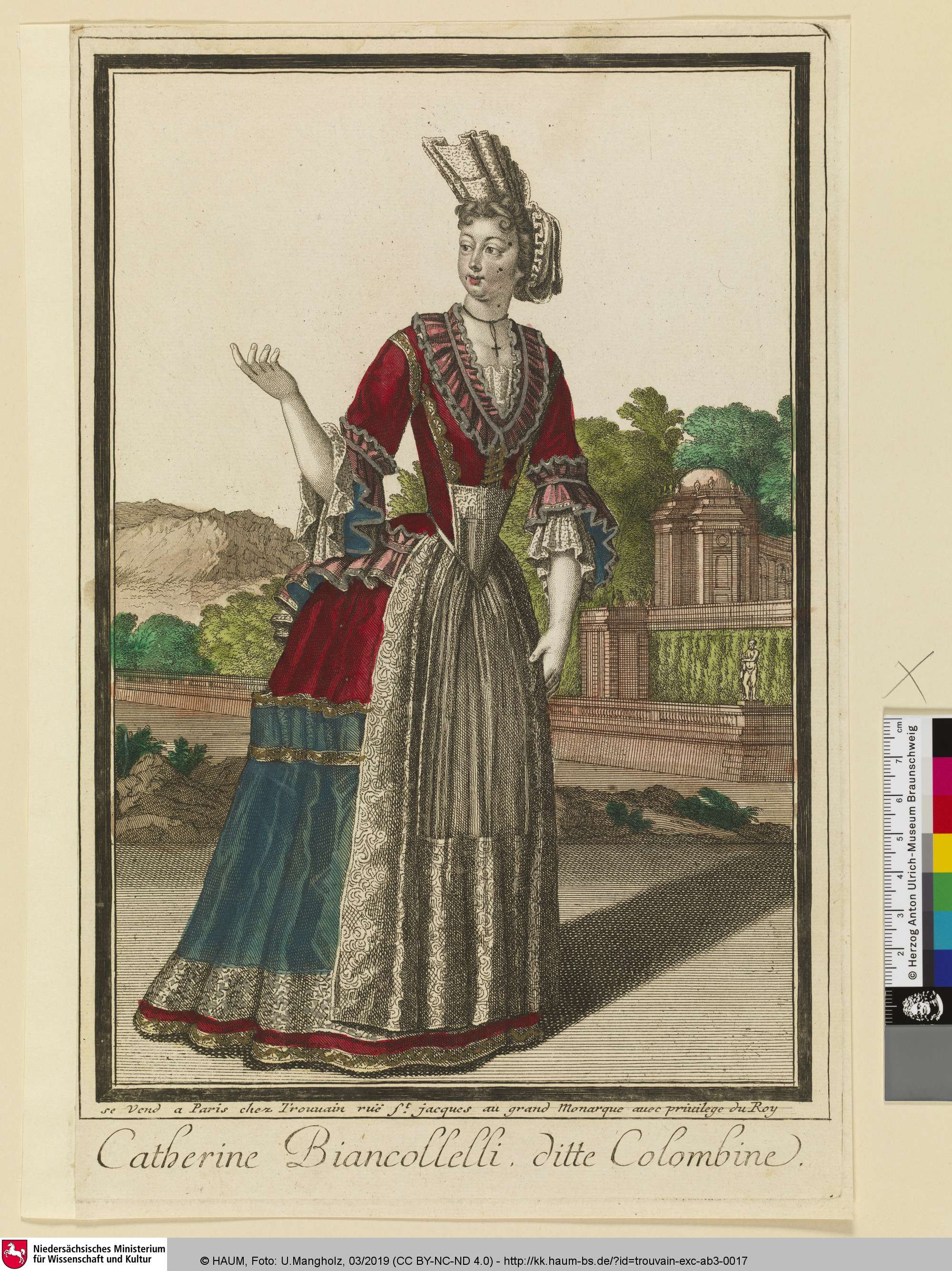 Catherine Biancollelli. ditte Colombine, Antoine Trouvain, 1676–1708