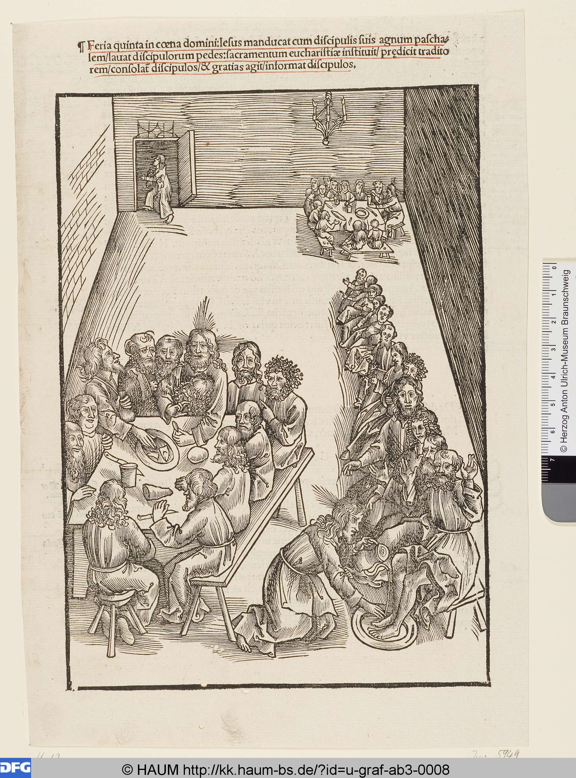 Abendmahl und Fußwaschung durch Christus, Urs Graf senior, 1506
