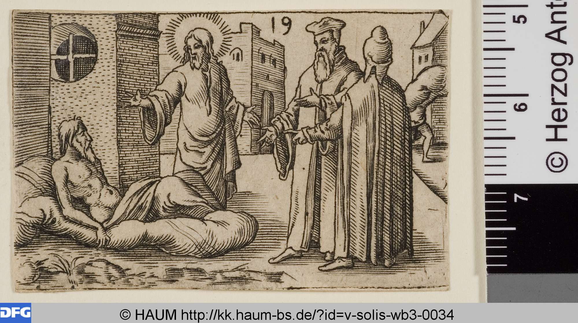 Heilung eines Gelähmten (Matthäus 9, 1-8), Virgil Solis, 1534–1562