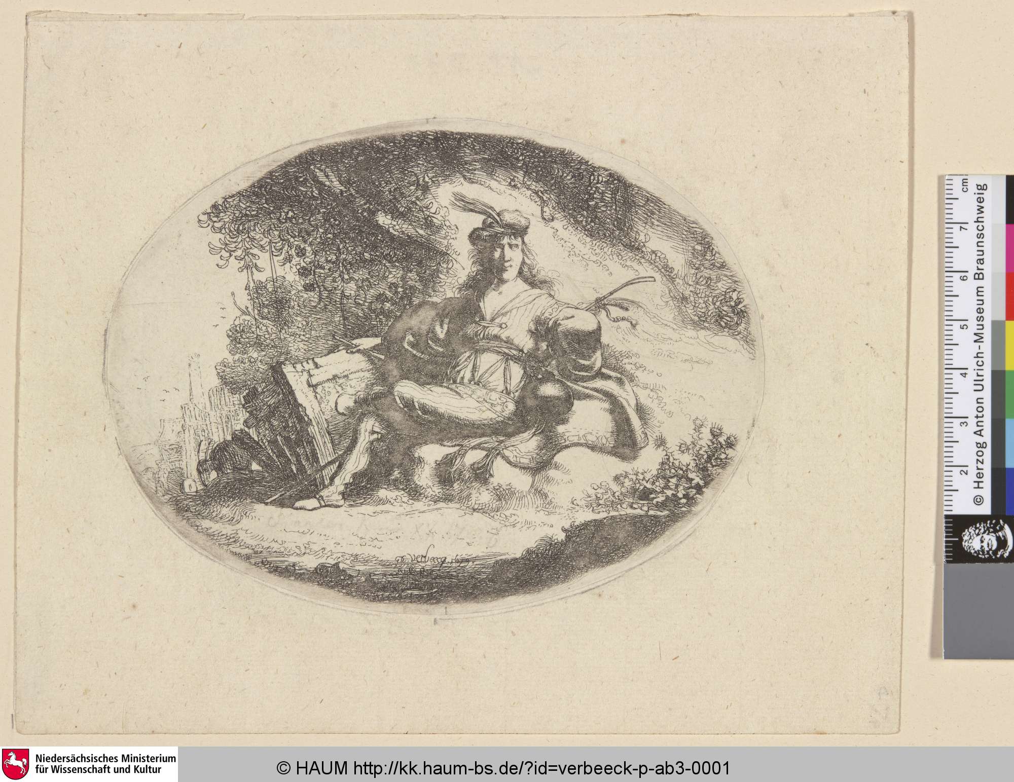 [Hirte, unter einem Baum sitzend; Herd sitting under a tree], Pieter Cornelisz. Verbeeck, 1639