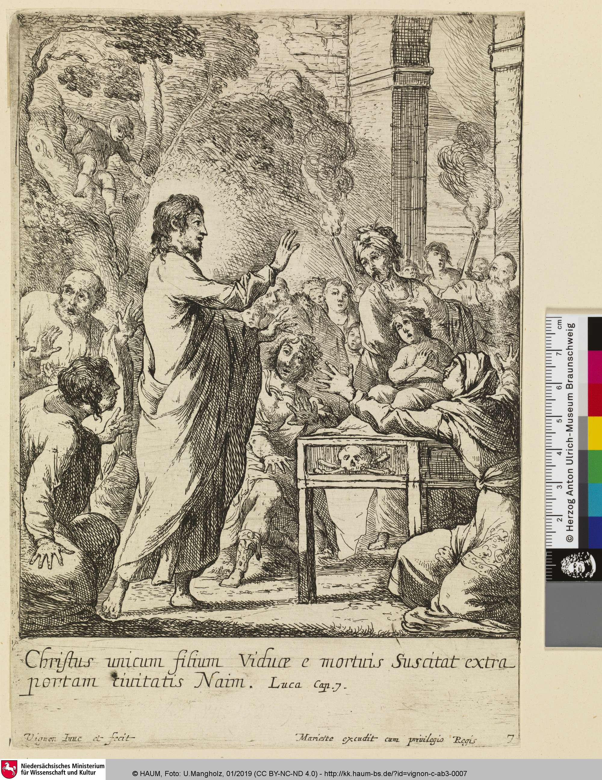 [Christus belebt den Sohn der Witwe von Naïm wieder; Jésus-Christ ressuscite le fils de la veuve de Naïm], Claude Vignon, 1613–1670