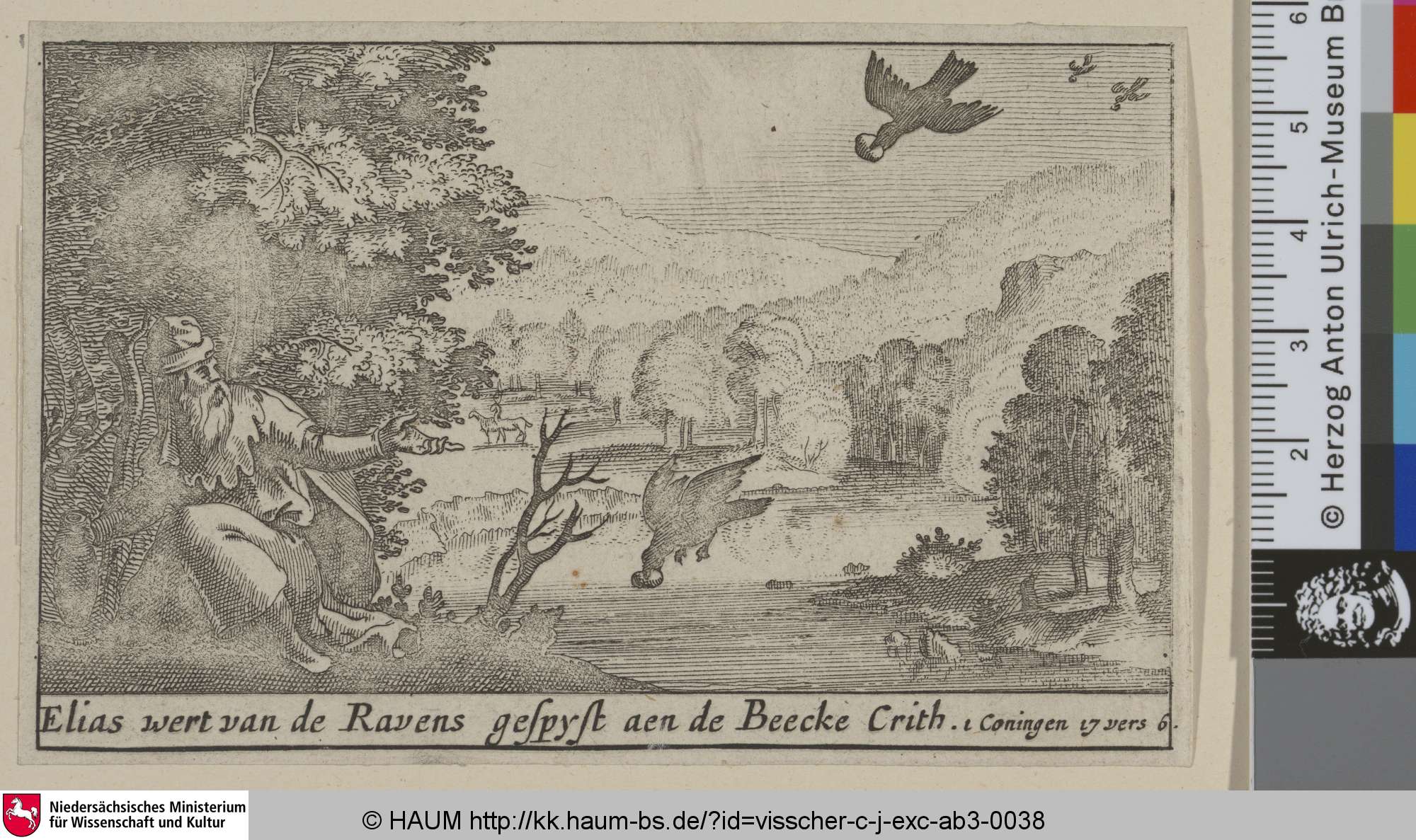 Elias wert van de Ravens gspyst aen de Beecke Crith., Claes Janszoon Visscher II, 1606–1652