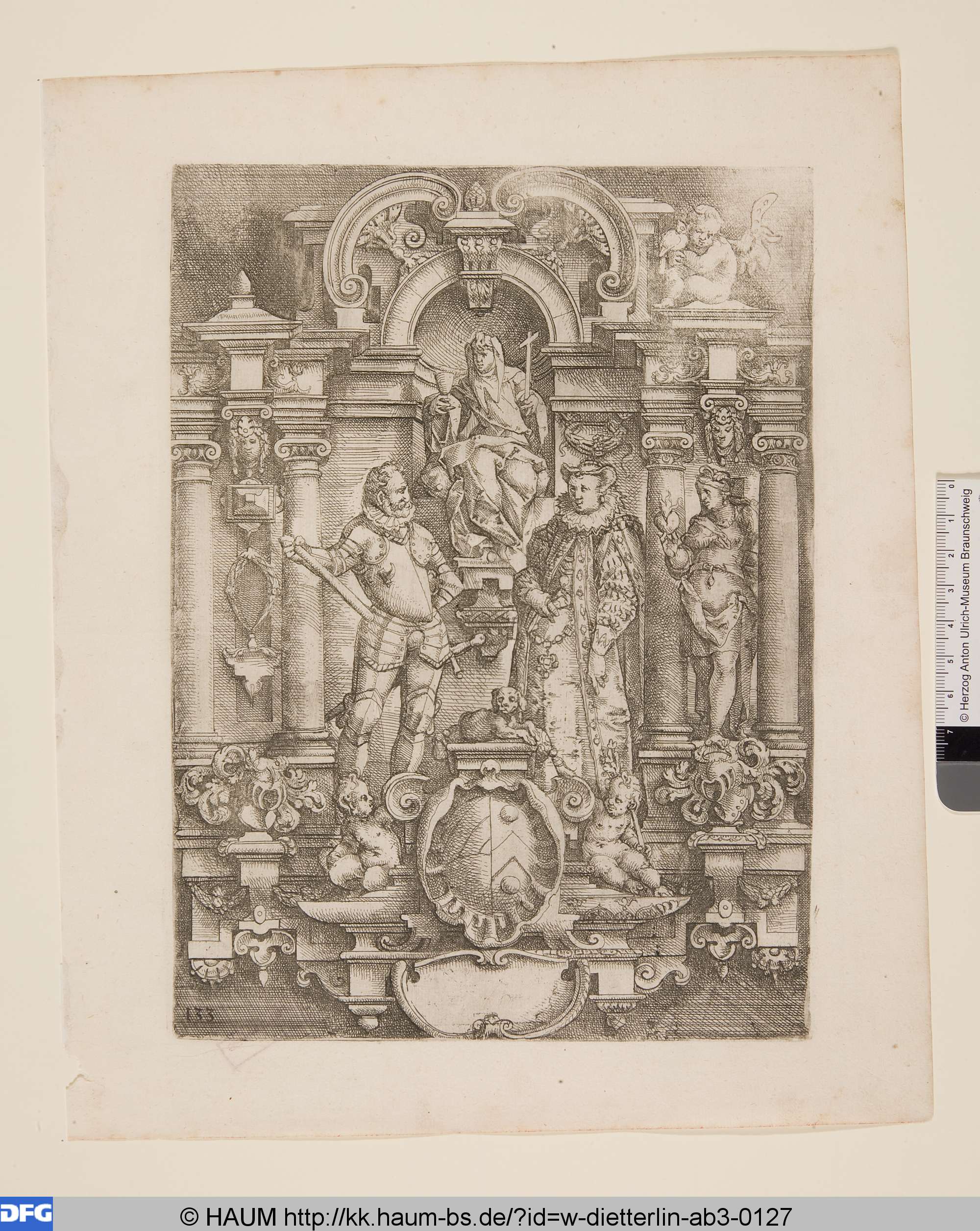Epitaph mit Feldherr und vornehmer Dame, Balthasar Caimox, 1598
