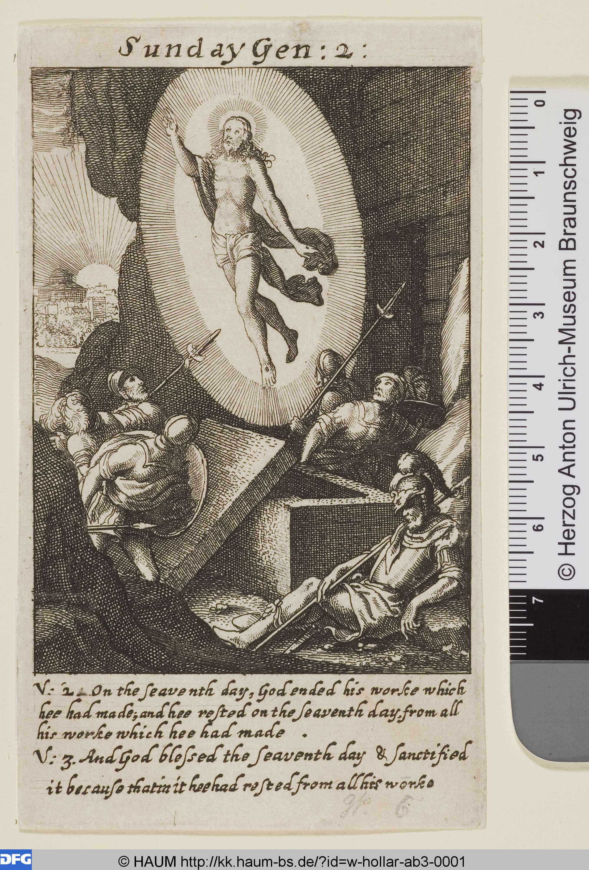Sunday. Auferstehung Christi, Wenceslaus Hollar, 1627–1677