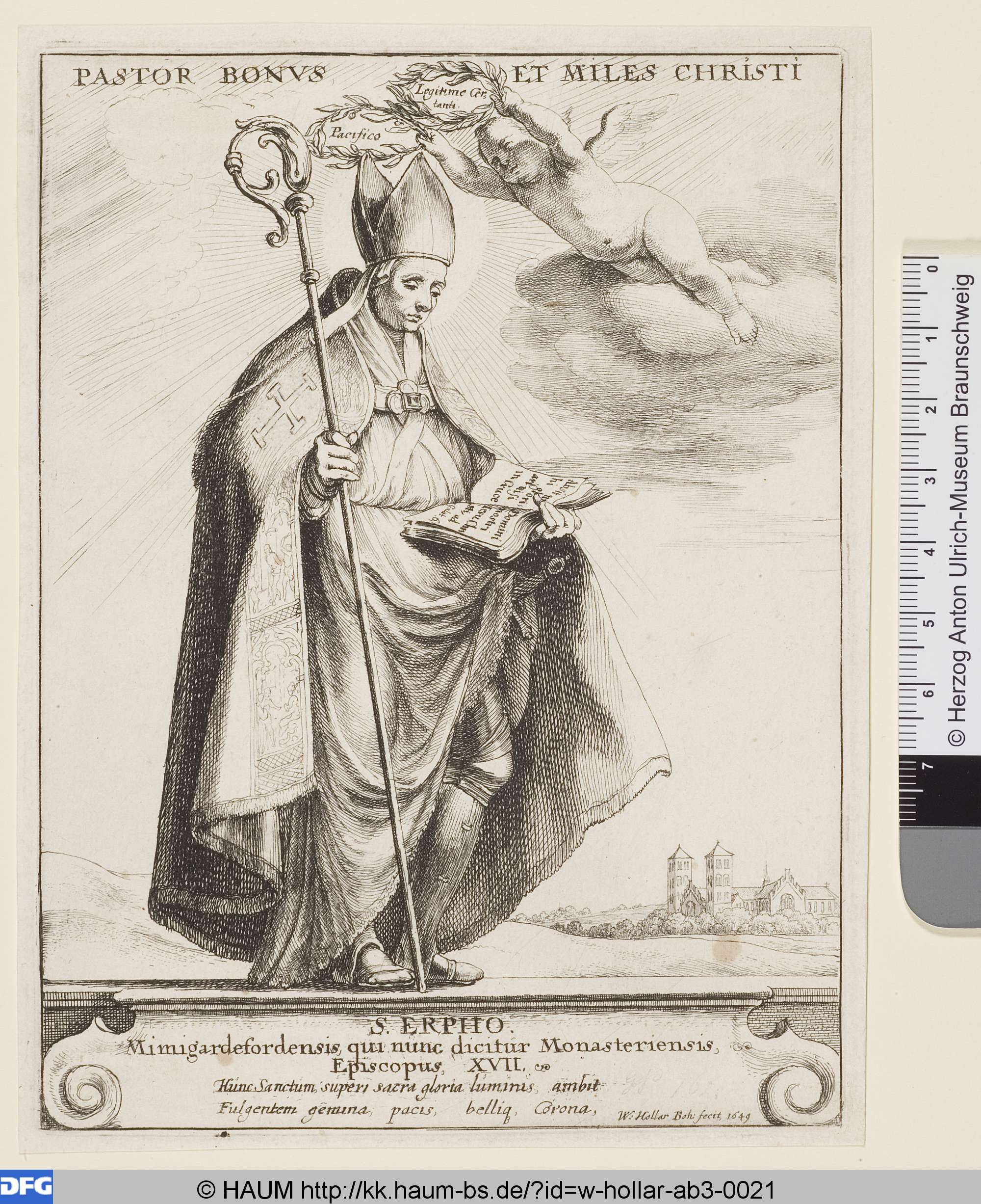 Hl. Erphus, Wenceslaus Hollar, 1649