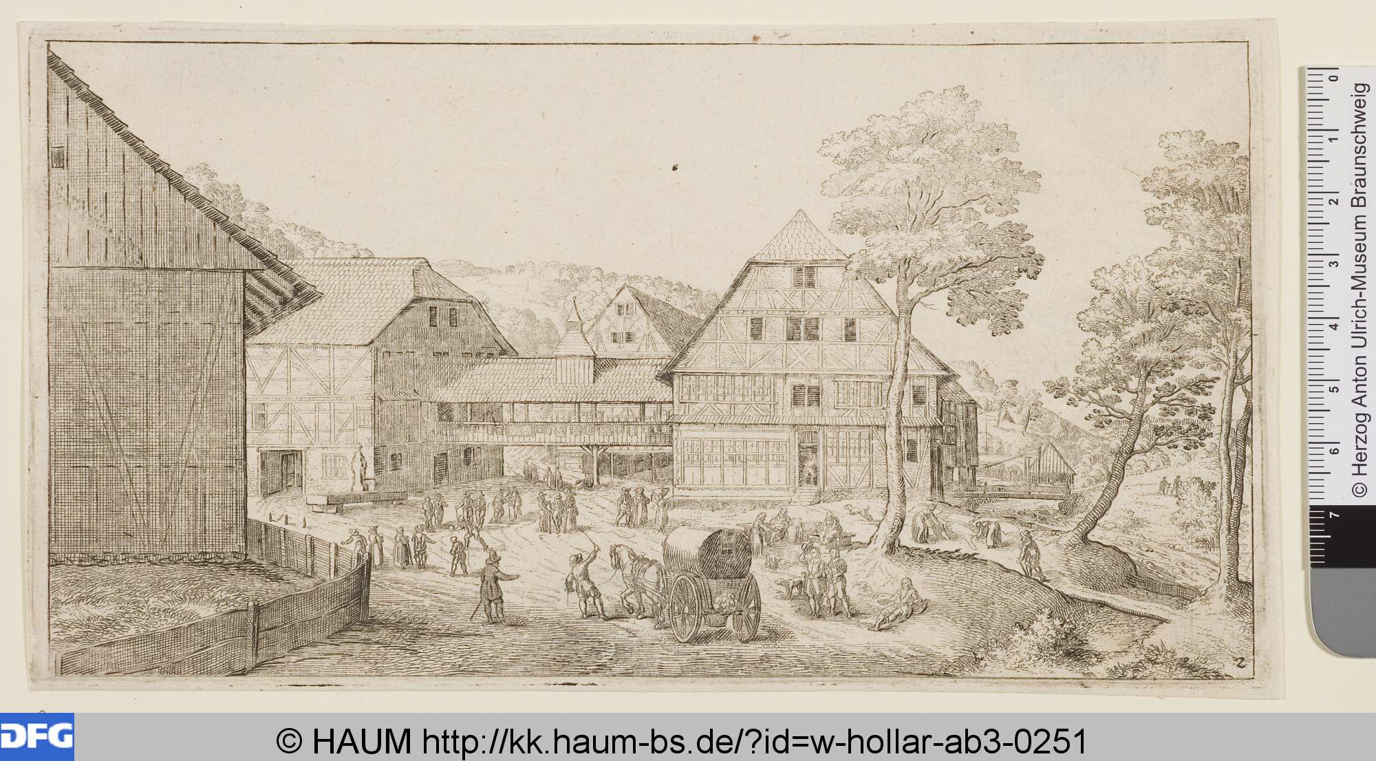 Dorfansicht, Wenceslaus Hollar, 1627–1677