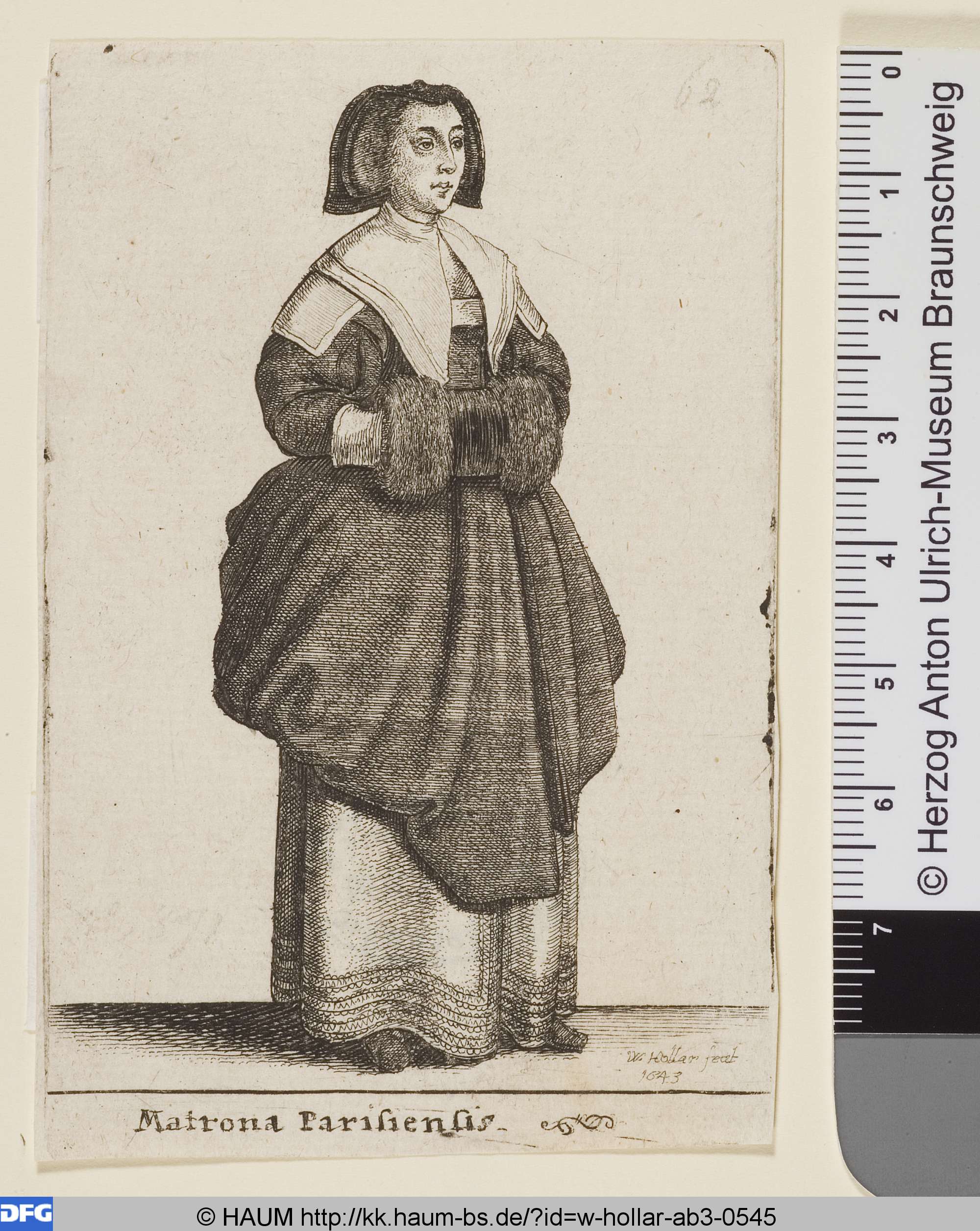 Ehefrau aus Paris, Wenceslaus Hollar, 1643